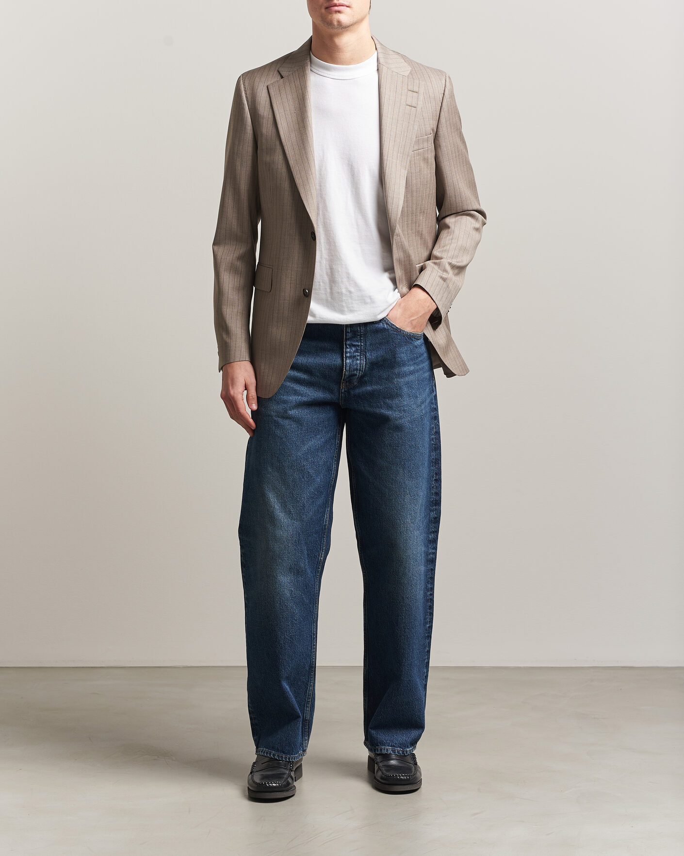 Hombres | Blazers | Tiger of Sweden | Ease Wool Pinstriped Blazer Clay