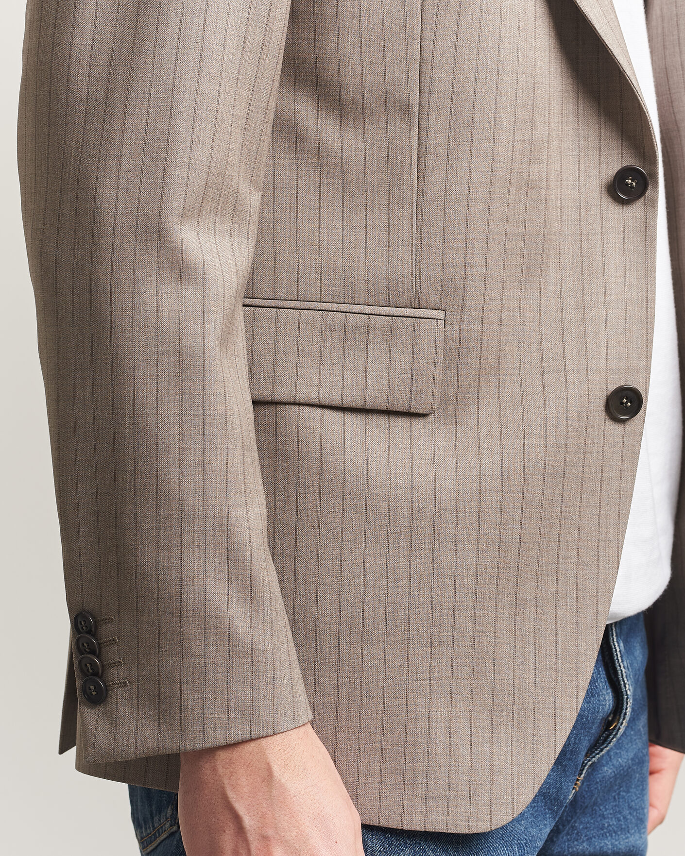 Hombres | Blazers | Tiger of Sweden | Ease Wool Pinstriped Blazer Clay