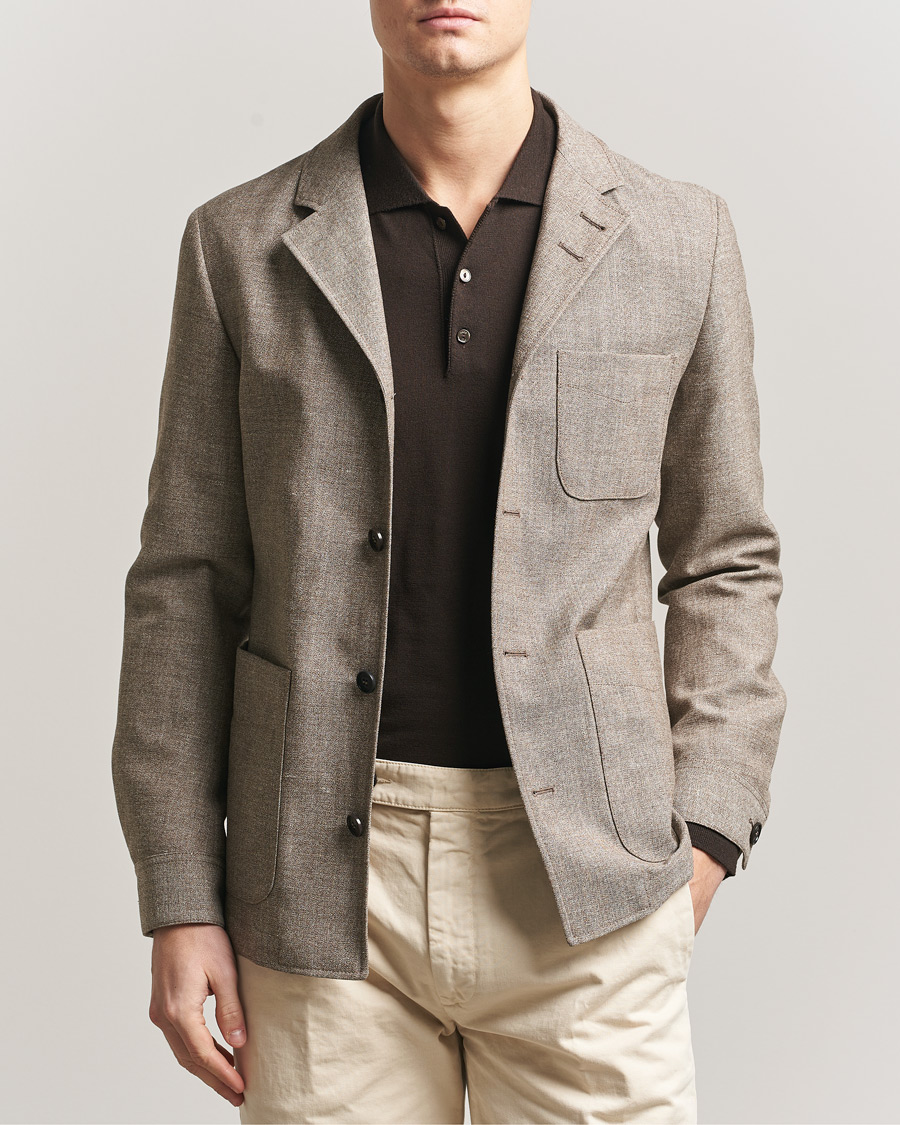 Hombres | Blazers | Tiger of Sweden | Harrison Wool/Linen Blazer Sawgrass Brown