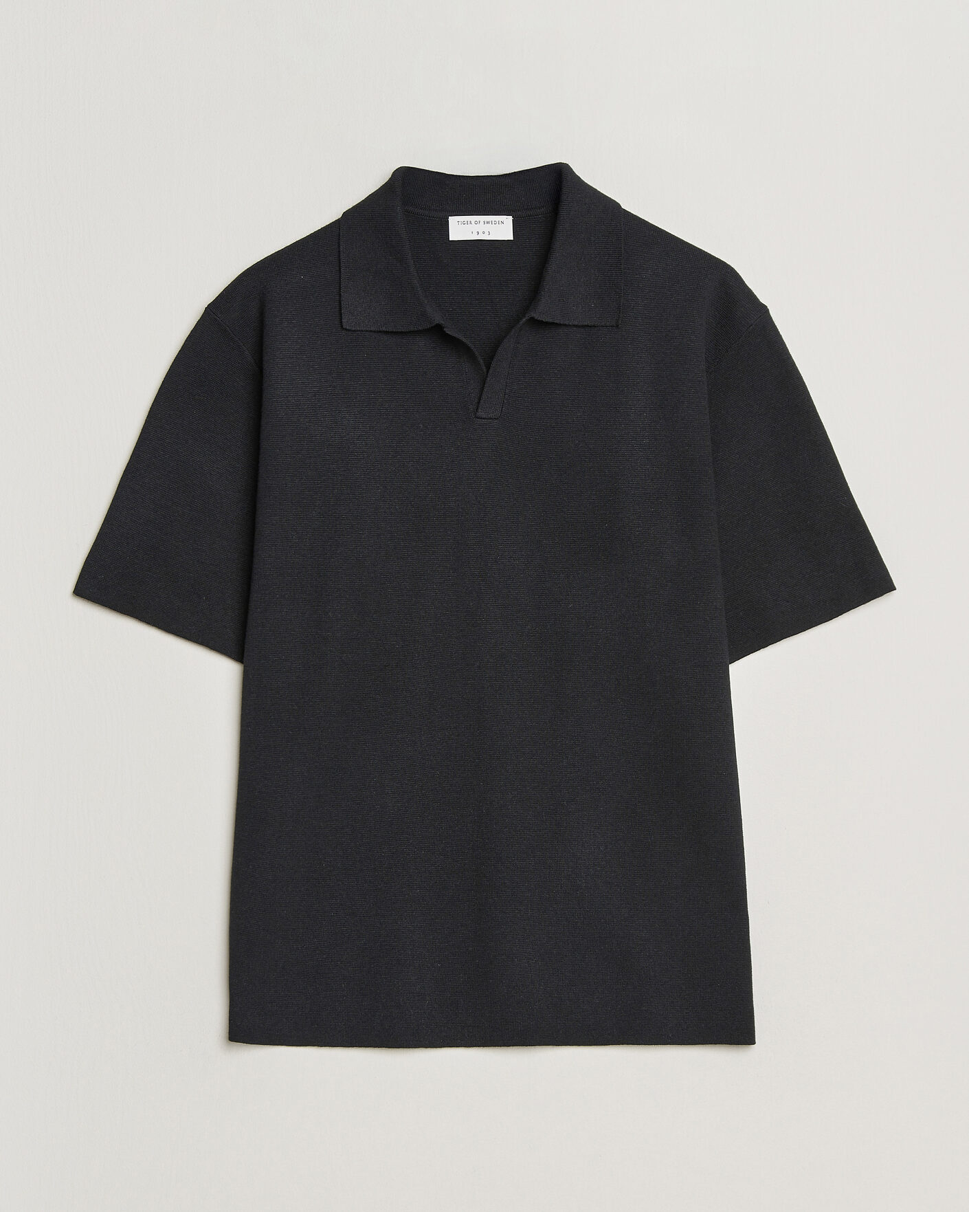 Hombres | Polos | Tiger of Sweden | Maelon Cotton/Linen Knitted Polo Black
