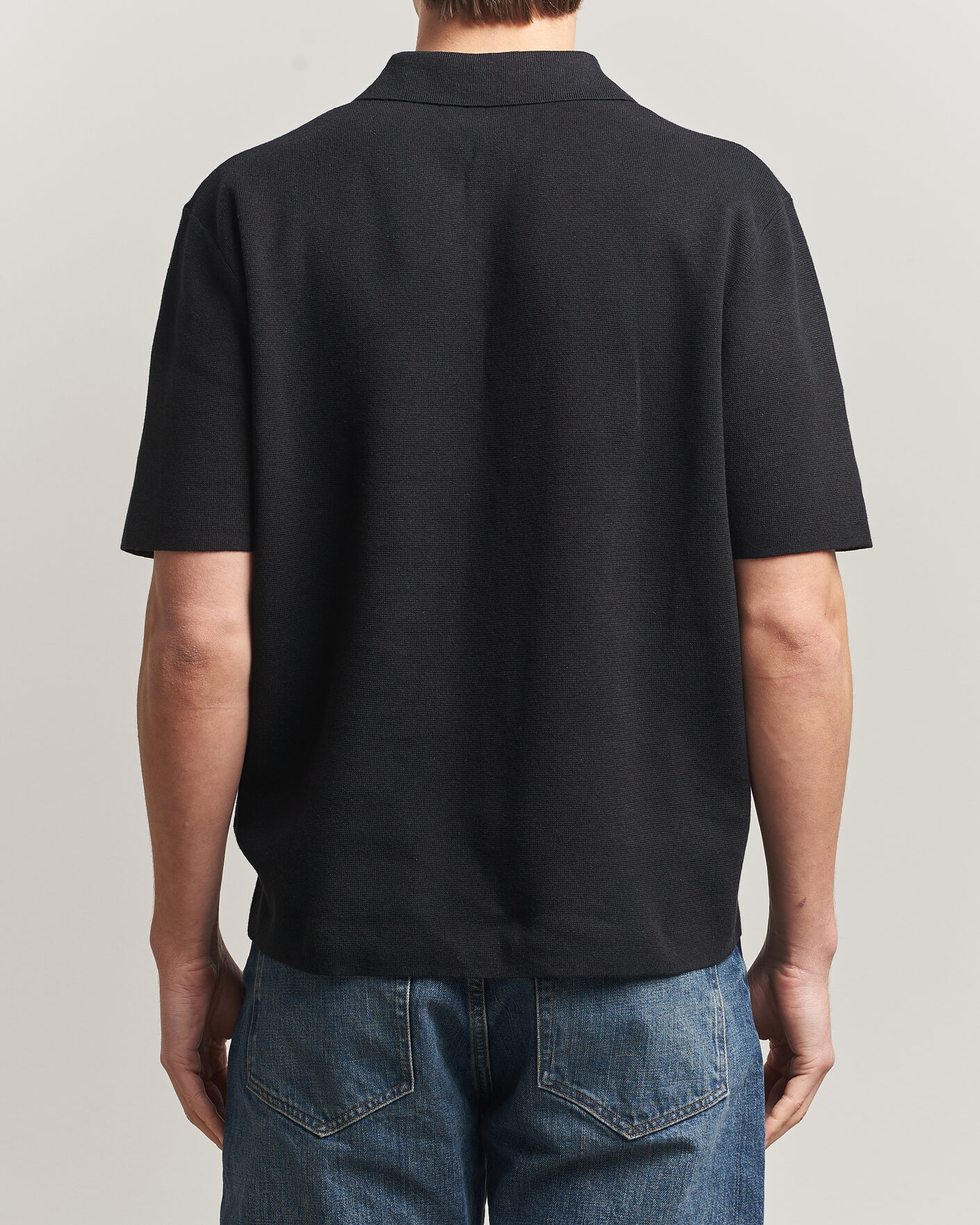 Hombres | Polos | Tiger of Sweden | Maelon Cotton/Linen Knitted Polo Black