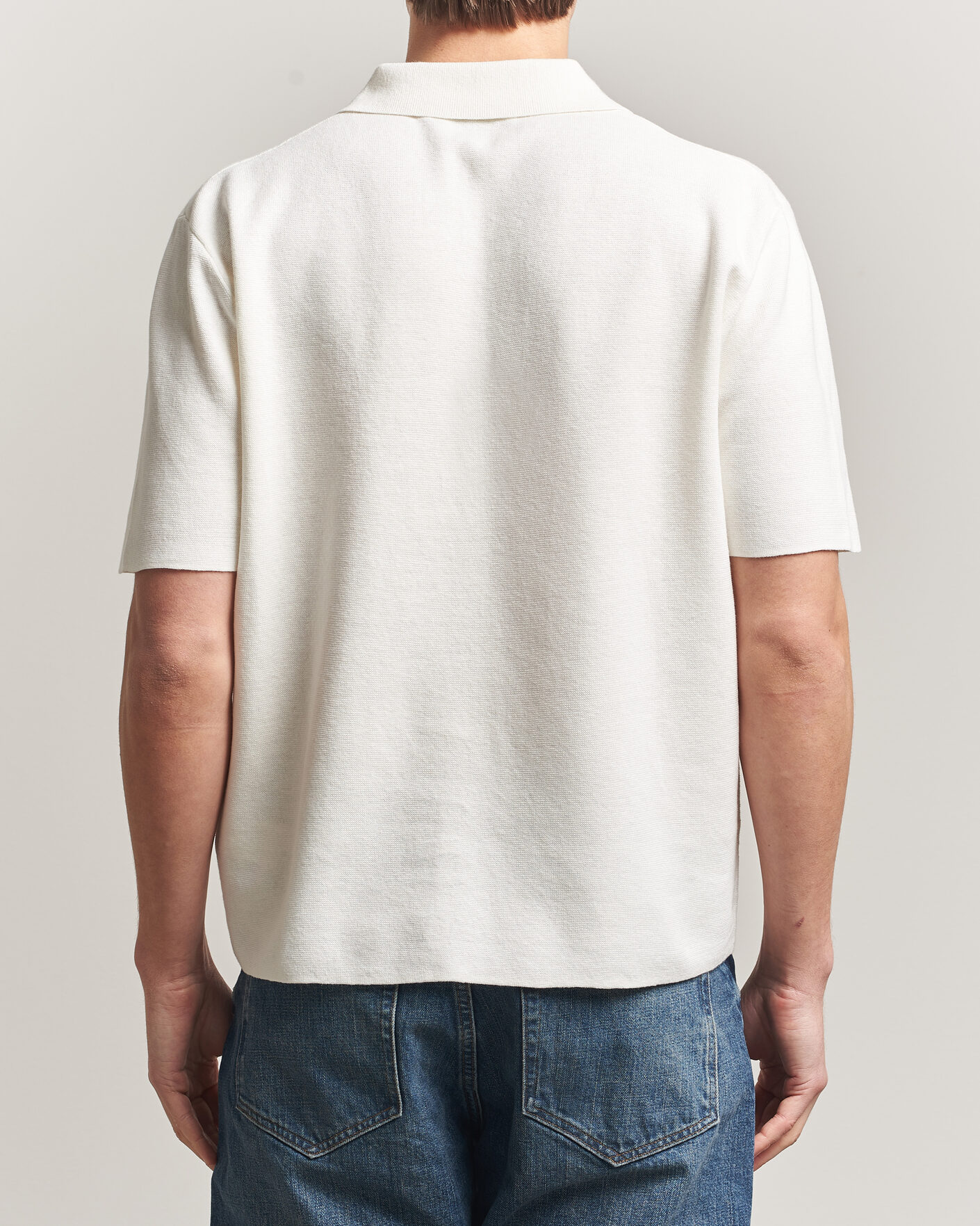 Hombres | Polos | Tiger of Sweden | Maelon Cotton/Linen Knitted Polo Pure White