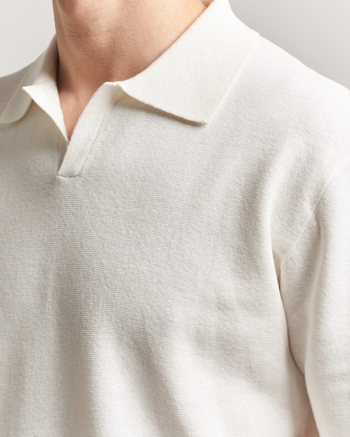 Hombres | Polos | Tiger of Sweden | Maelon Cotton/Linen Knitted Polo Pure White