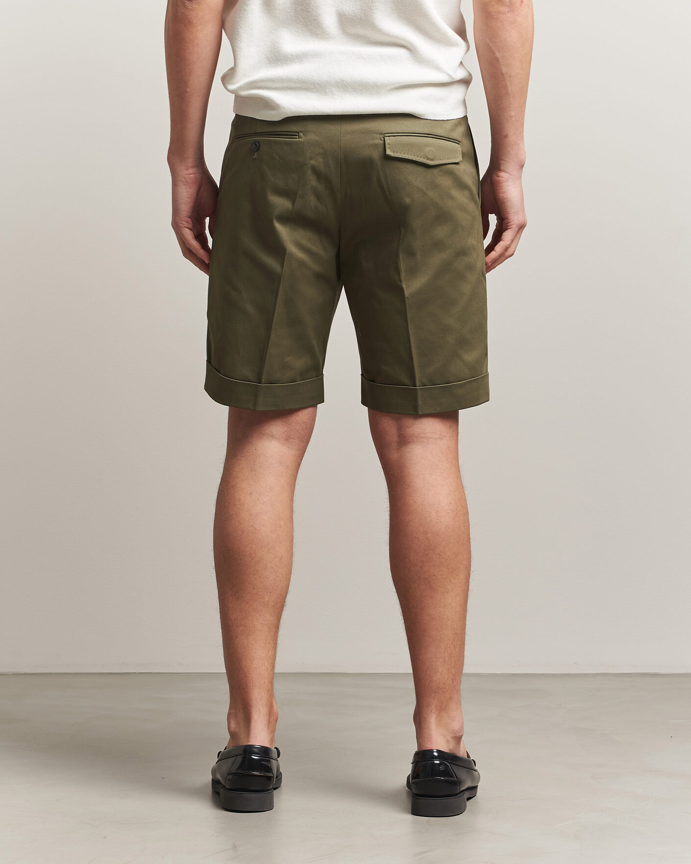 Hombres | Pantalones cortos | Tiger of Sweden | Tenut Cotton Chino Shorts Kalamata Green