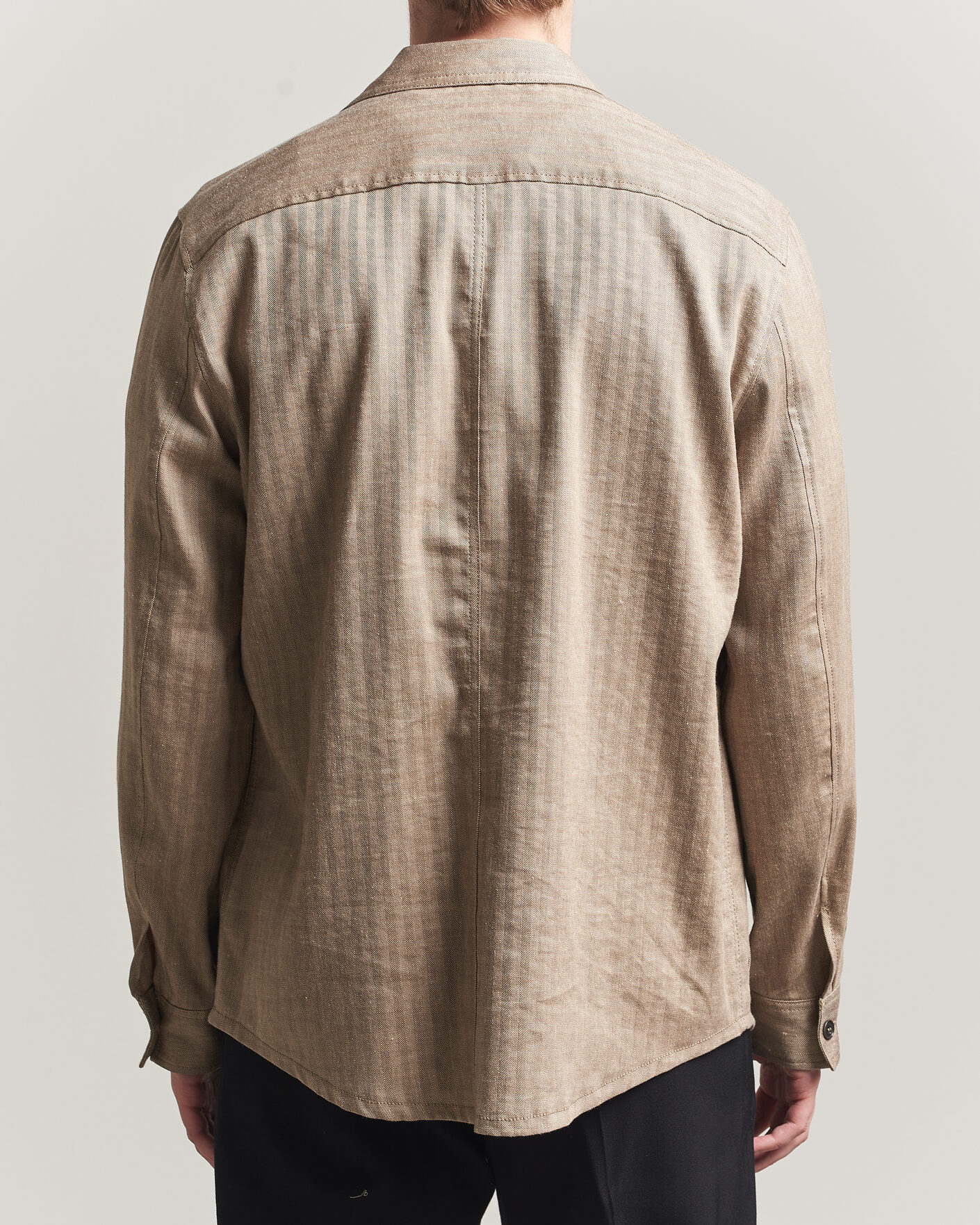 Hombres | Camisas | Tiger of Sweden | Bishop Linen Overshirt Vintage Beige