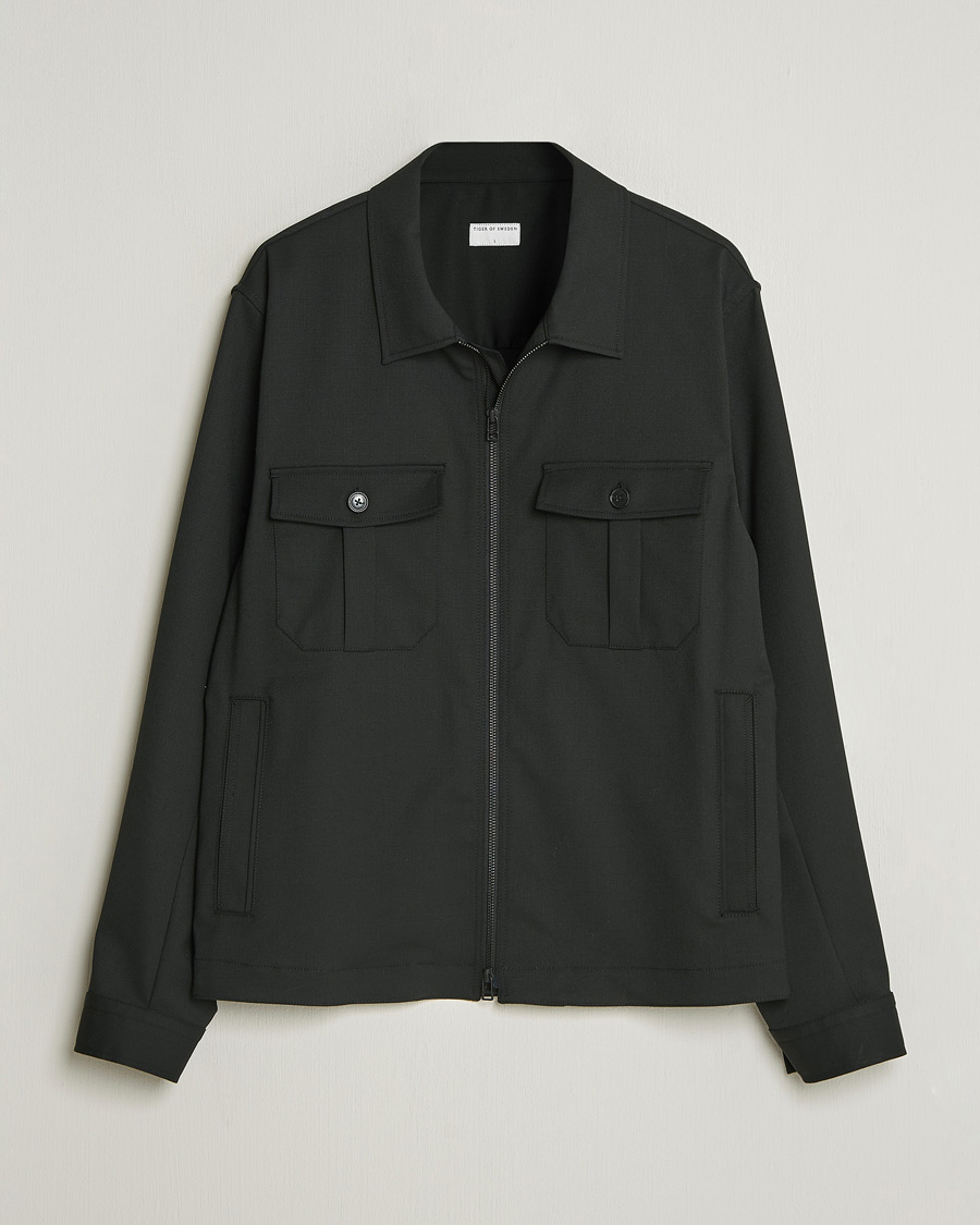 Hombres | Camisas | Tiger of Sweden | Barnaby Technical Overshirt Black