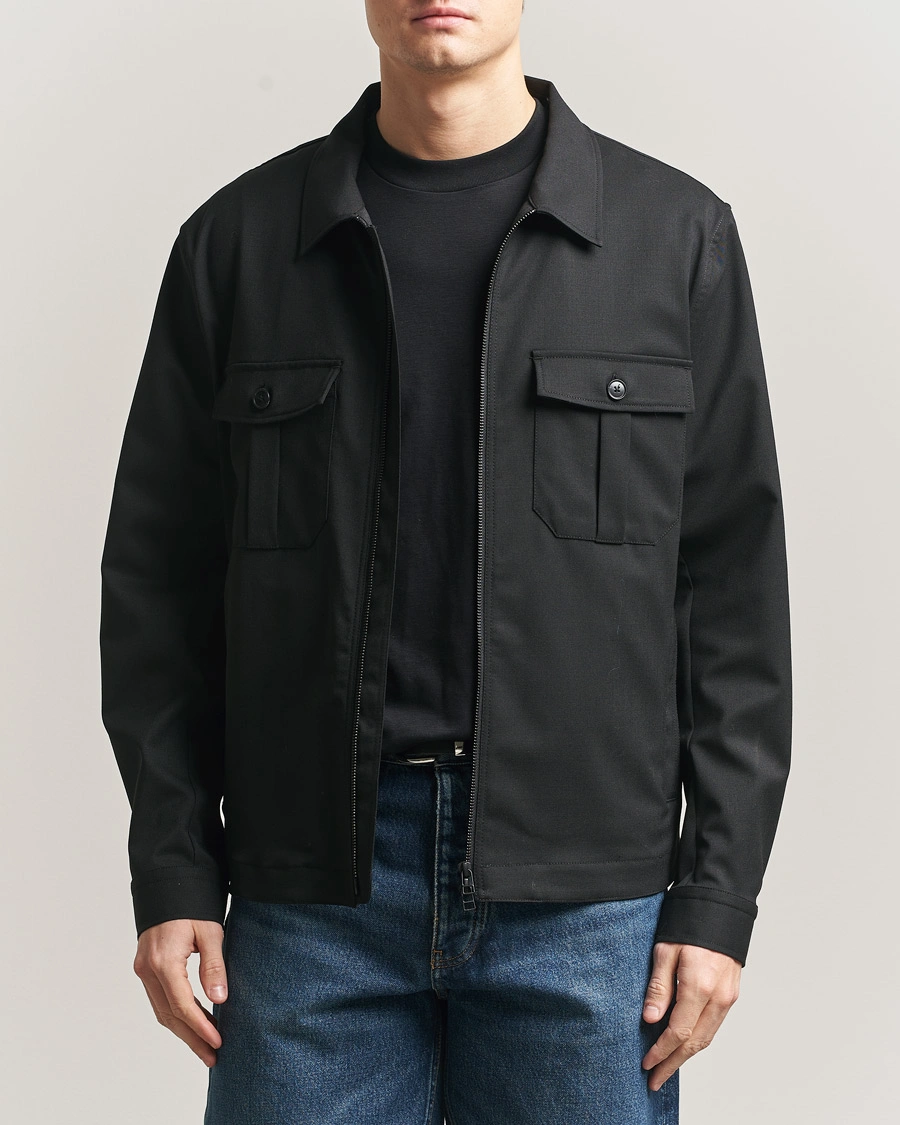 Hombres | Camisas | Tiger of Sweden | Barnaby Technical Overshirt Black