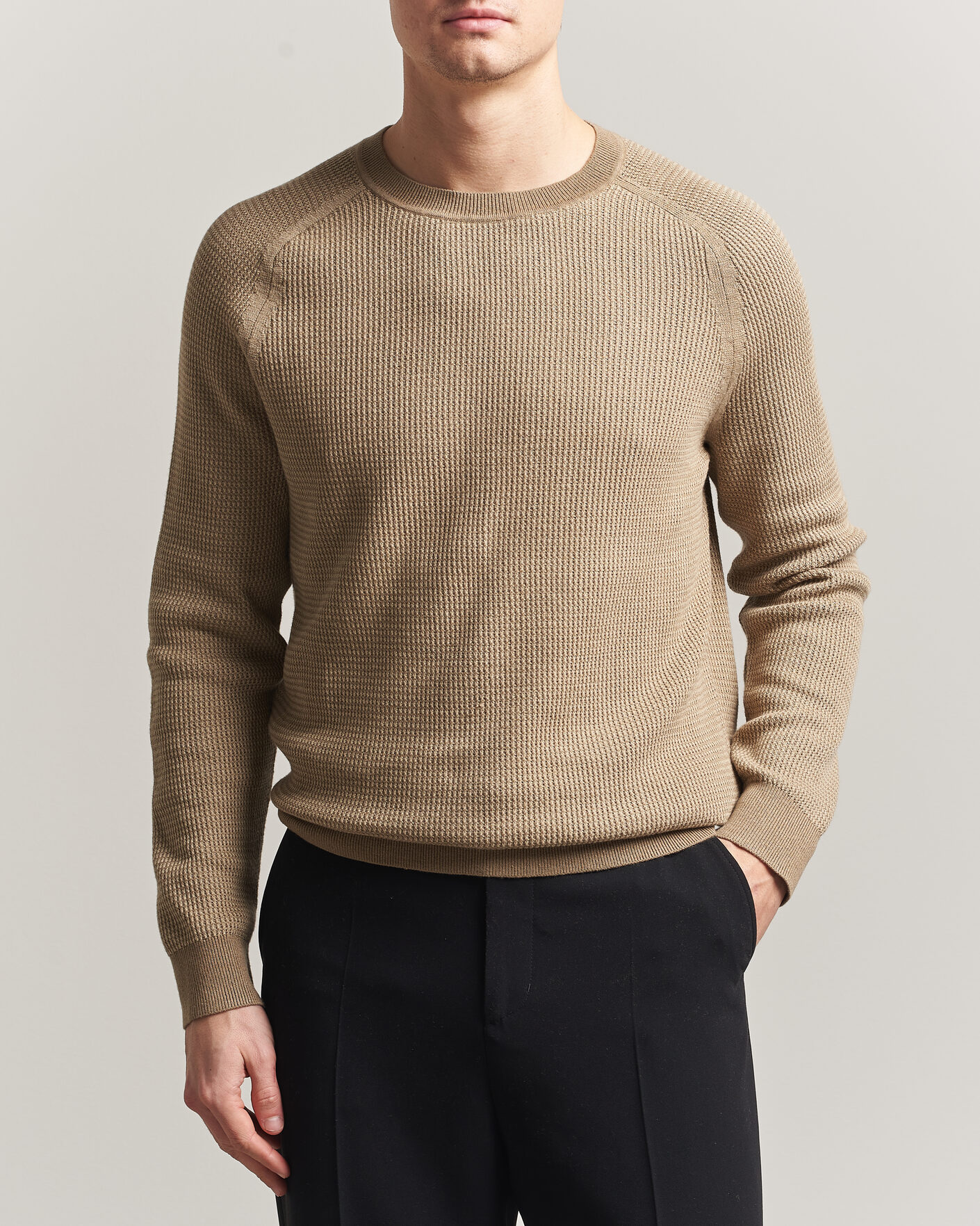 Hombres | Jerséis y prendas de punto | Tiger of Sweden | Martin Knitted Sweater Umber Brown