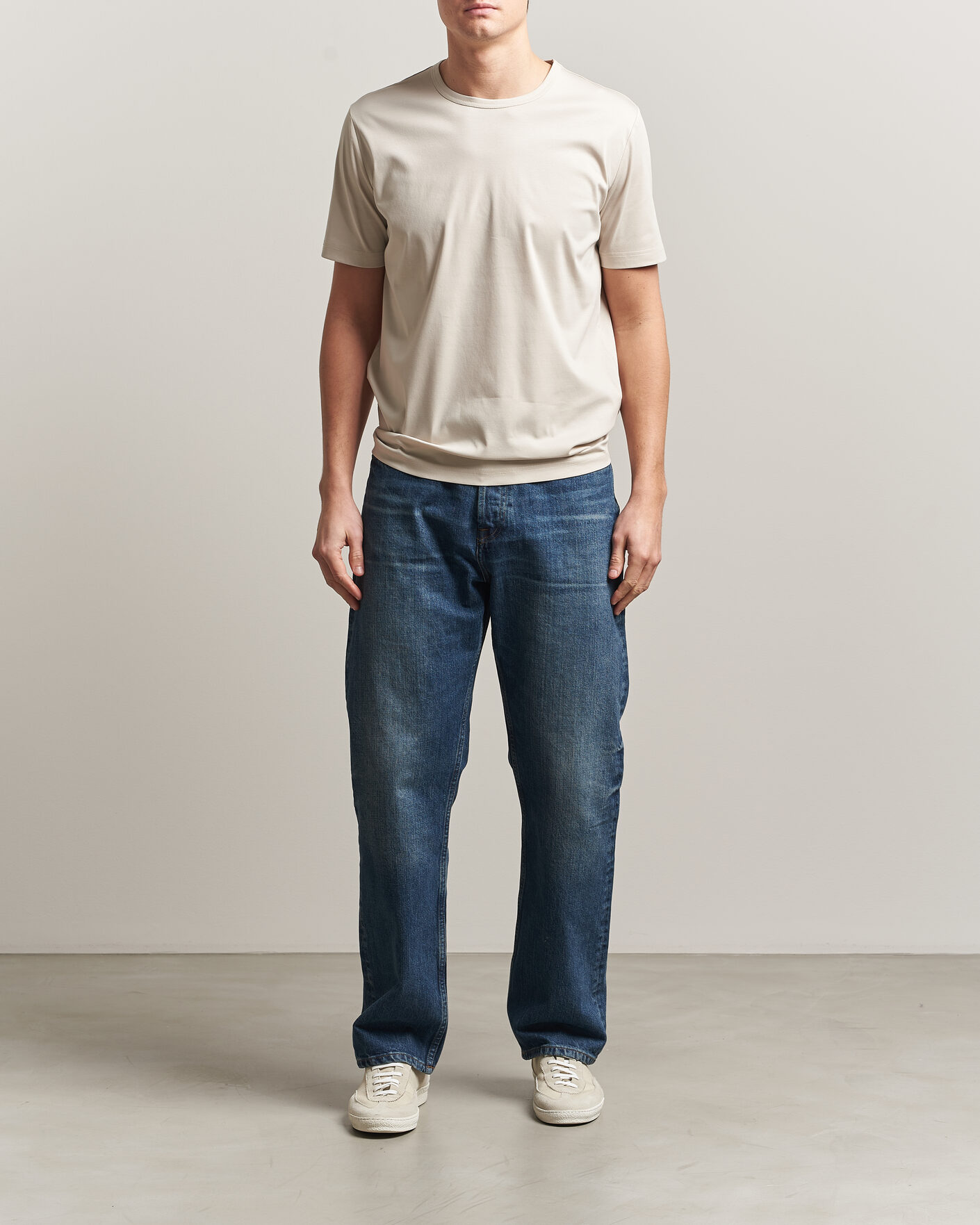 Hombres | Camisetas | Tiger of Sweden | Olaf Mercerized Cotton T-Shirt Seline Grey