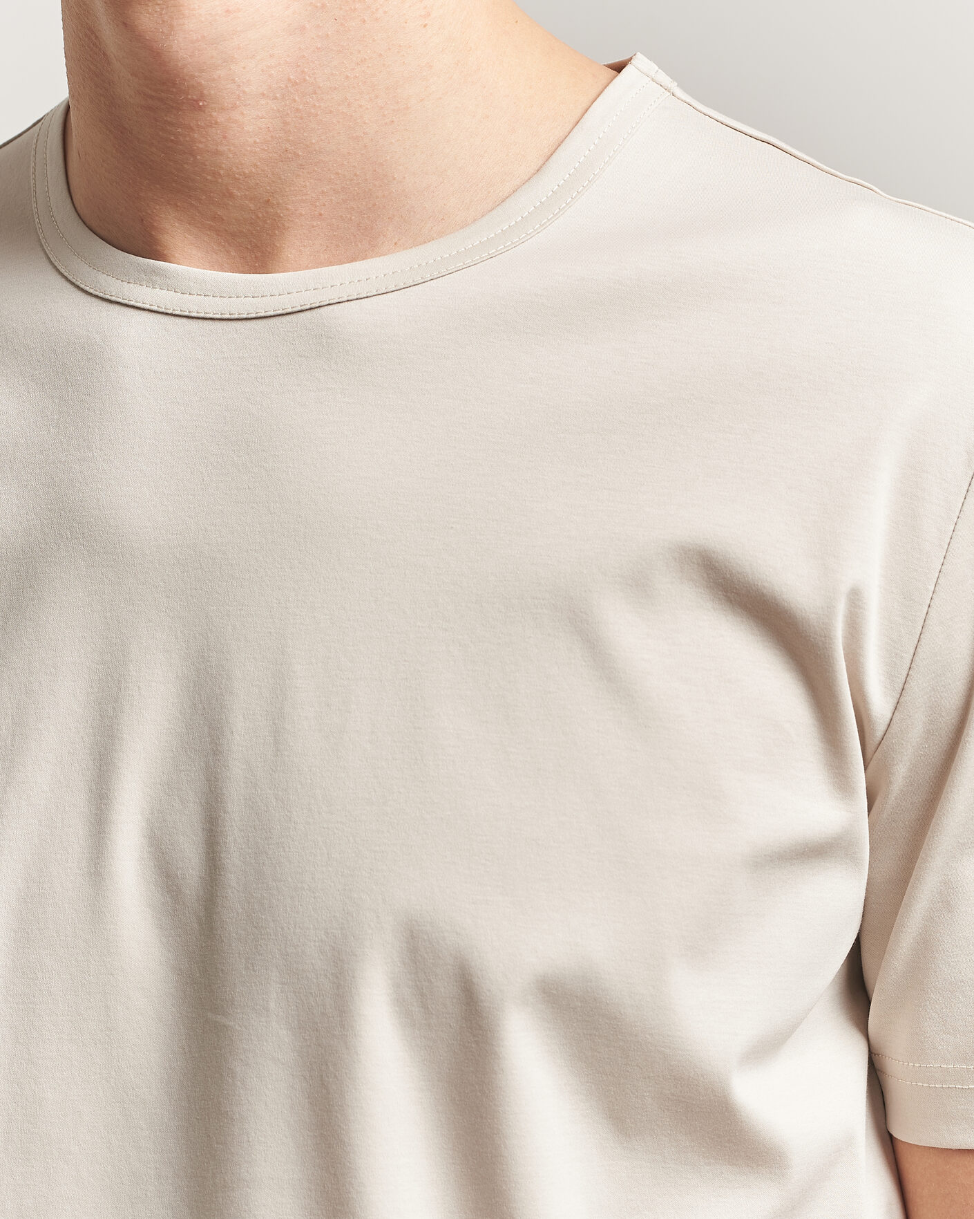 Hombres | Camisetas | Tiger of Sweden | Olaf Mercerized Cotton T-Shirt Seline Grey