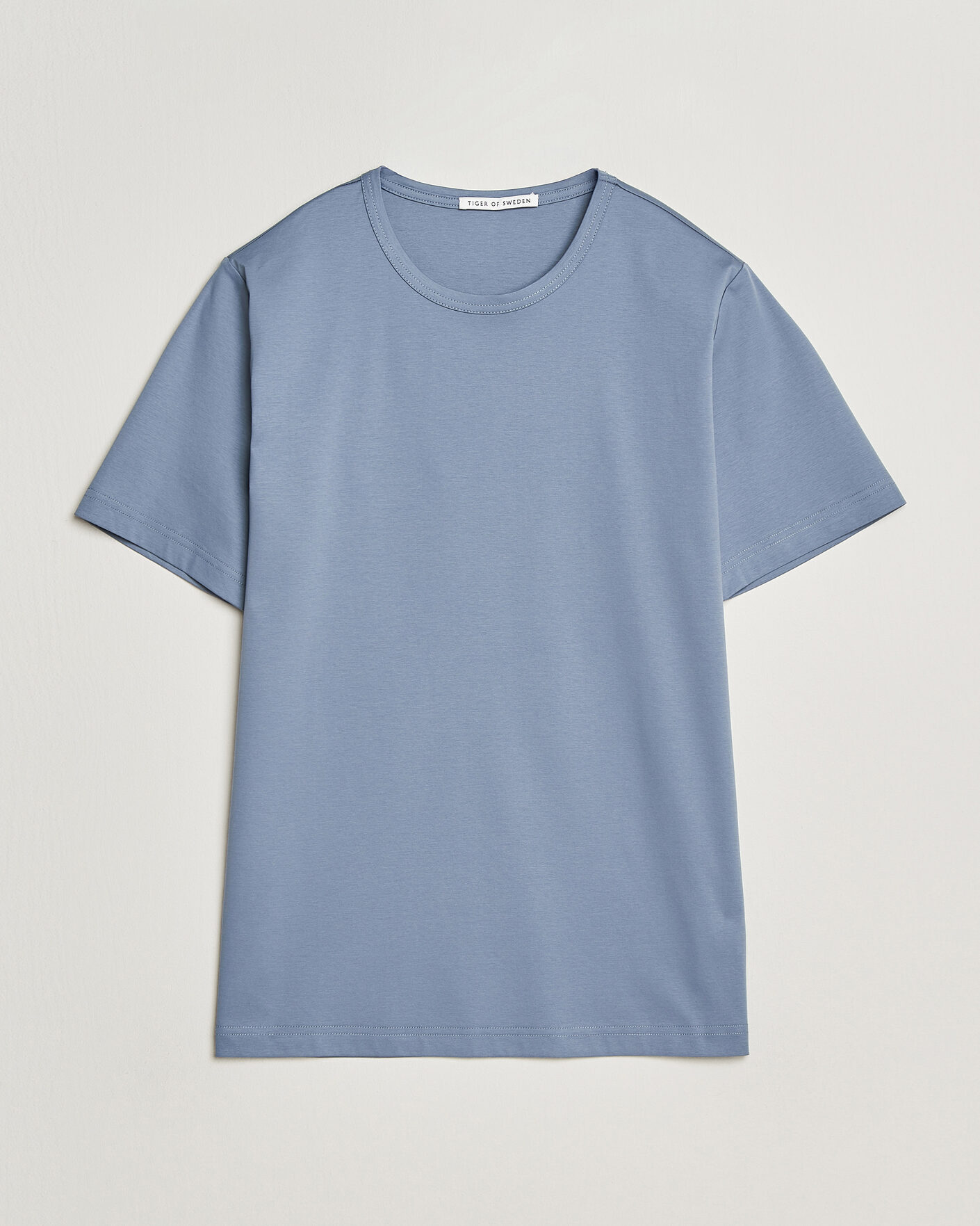Hombres | Camisetas | Tiger of Sweden | Olaf Mercerized Cotton T-Shirt Dull Blue