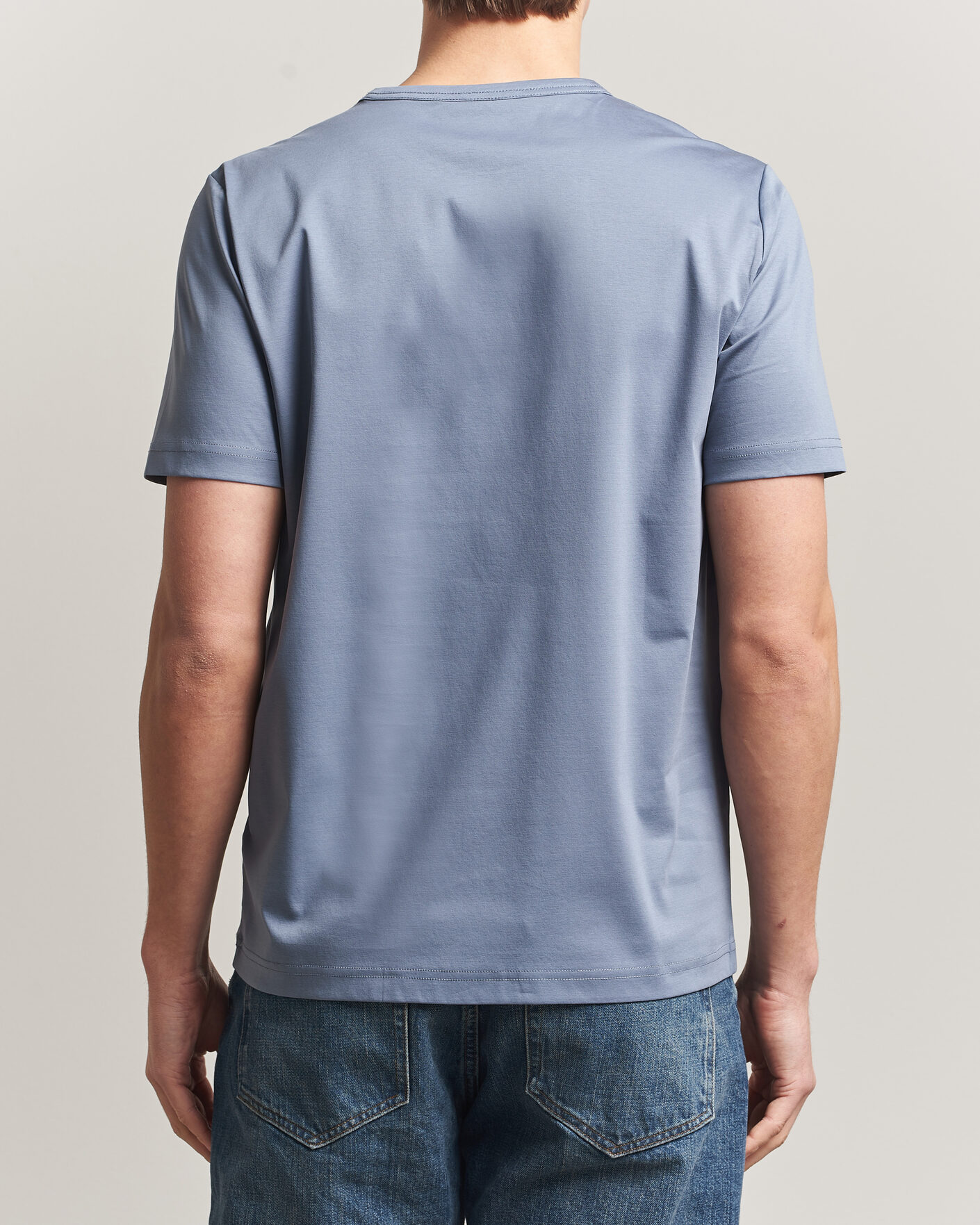 Hombres | Camisetas | Tiger of Sweden | Olaf Mercerized Cotton T-Shirt Dull Blue