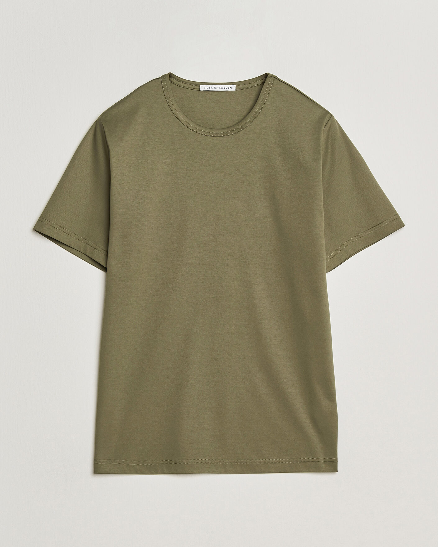 Hombres | Camisetas | Tiger of Sweden | Olaf Mercerized Cotton T-Shirt Kalamata Green