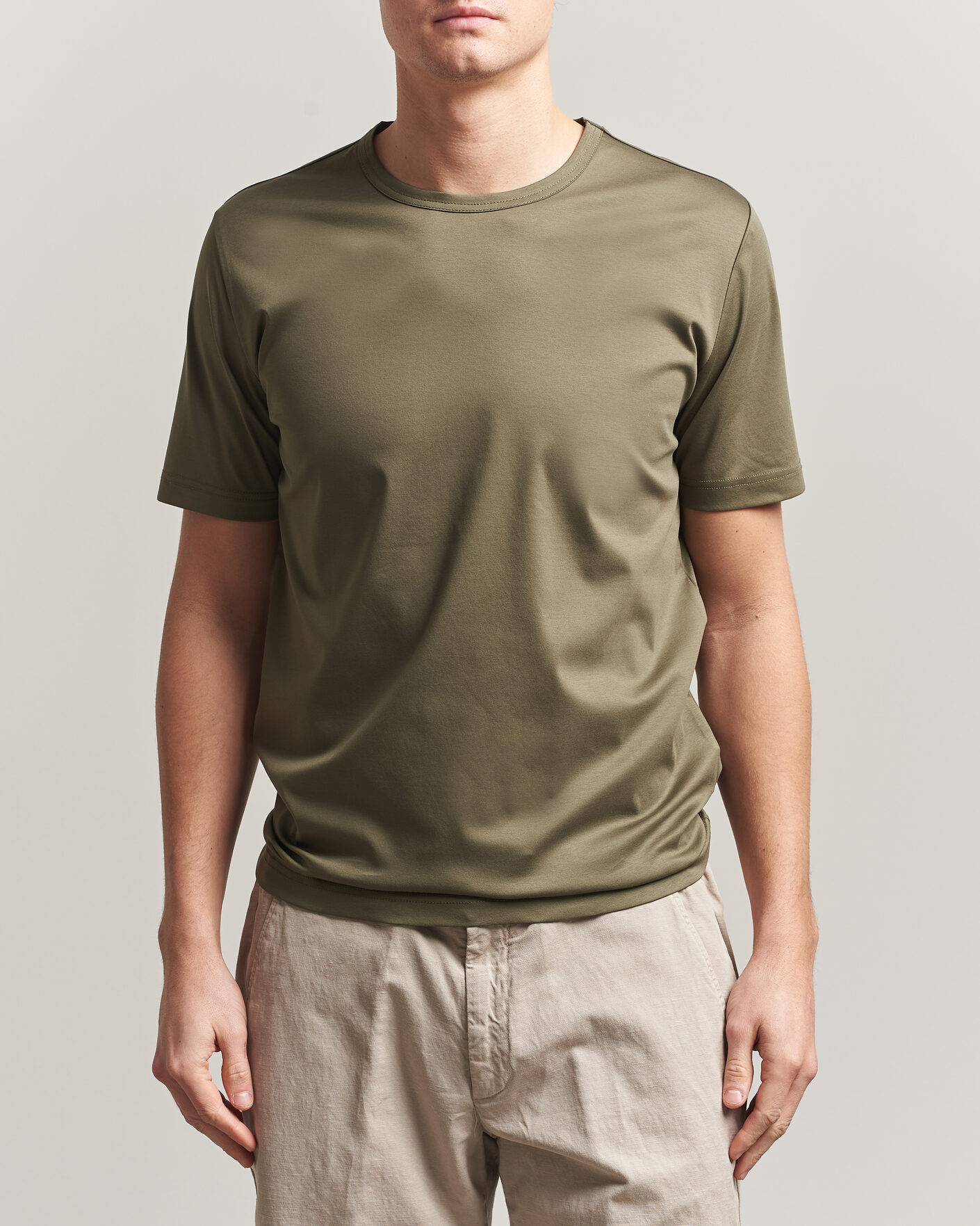 Hombres | Camisetas | Tiger of Sweden | Olaf Mercerized Cotton T-Shirt Kalamata Green