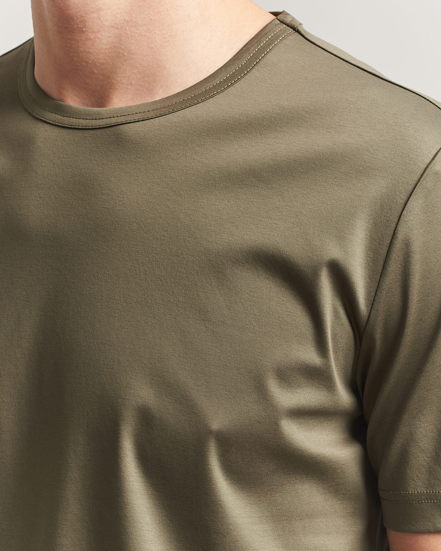 Hombres | Camisetas | Tiger of Sweden | Olaf Mercerized Cotton T-Shirt Kalamata Green