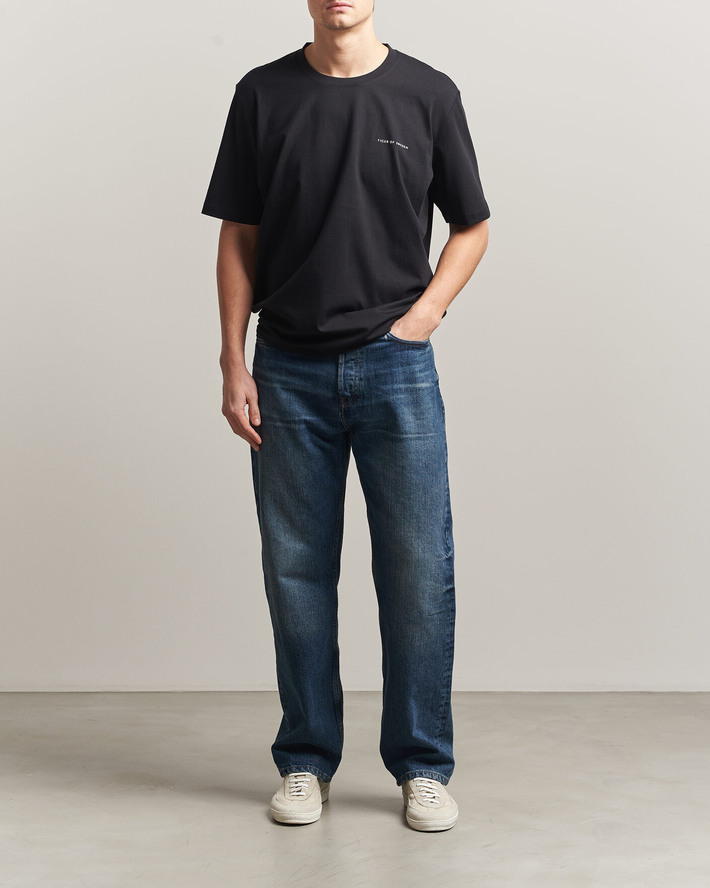 Hombres | Camisetas | Tiger of Sweden | Pro Cotton Logo T-Shirt Black