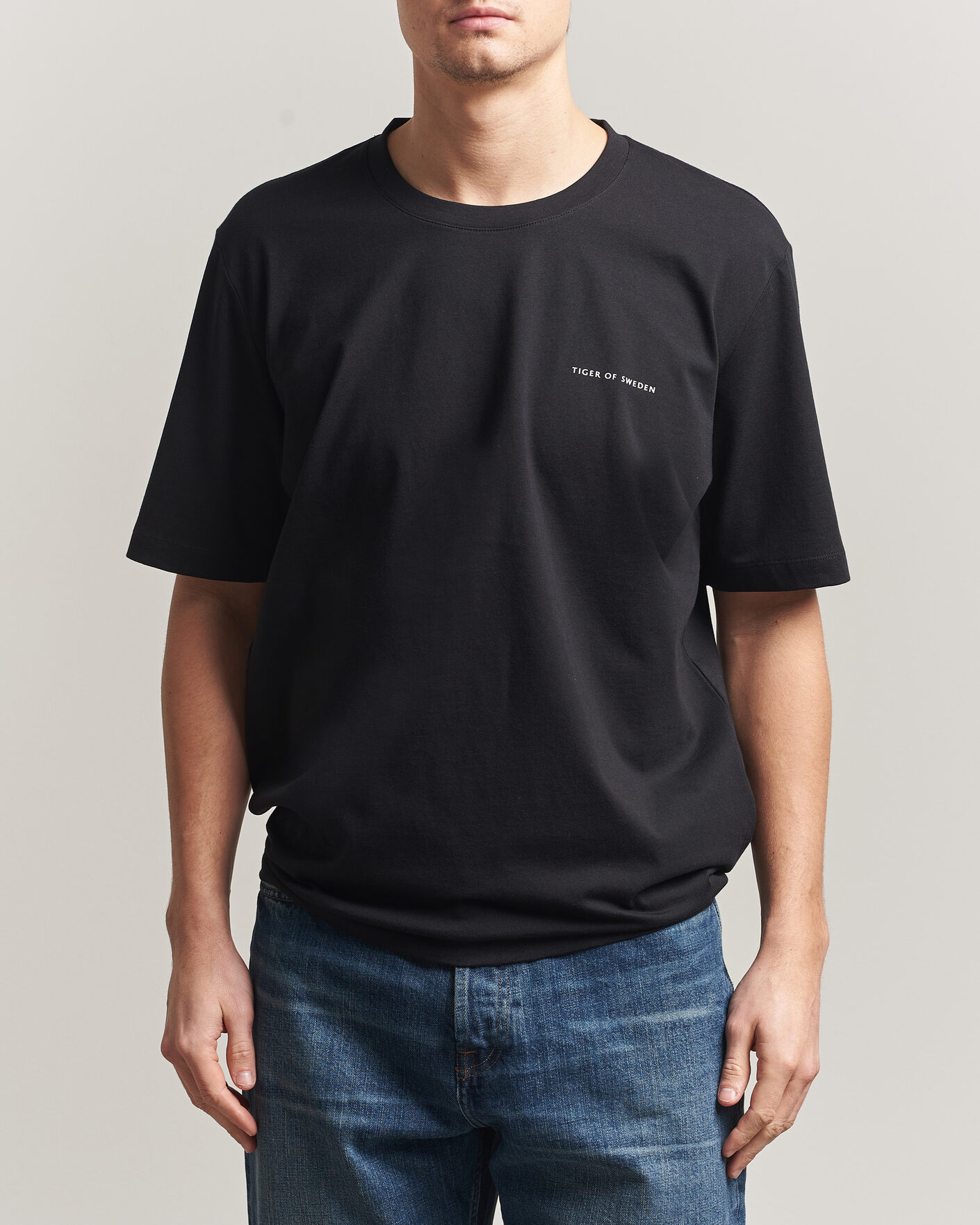 Hombres | Camisetas | Tiger of Sweden | Pro Cotton Logo T-Shirt Black