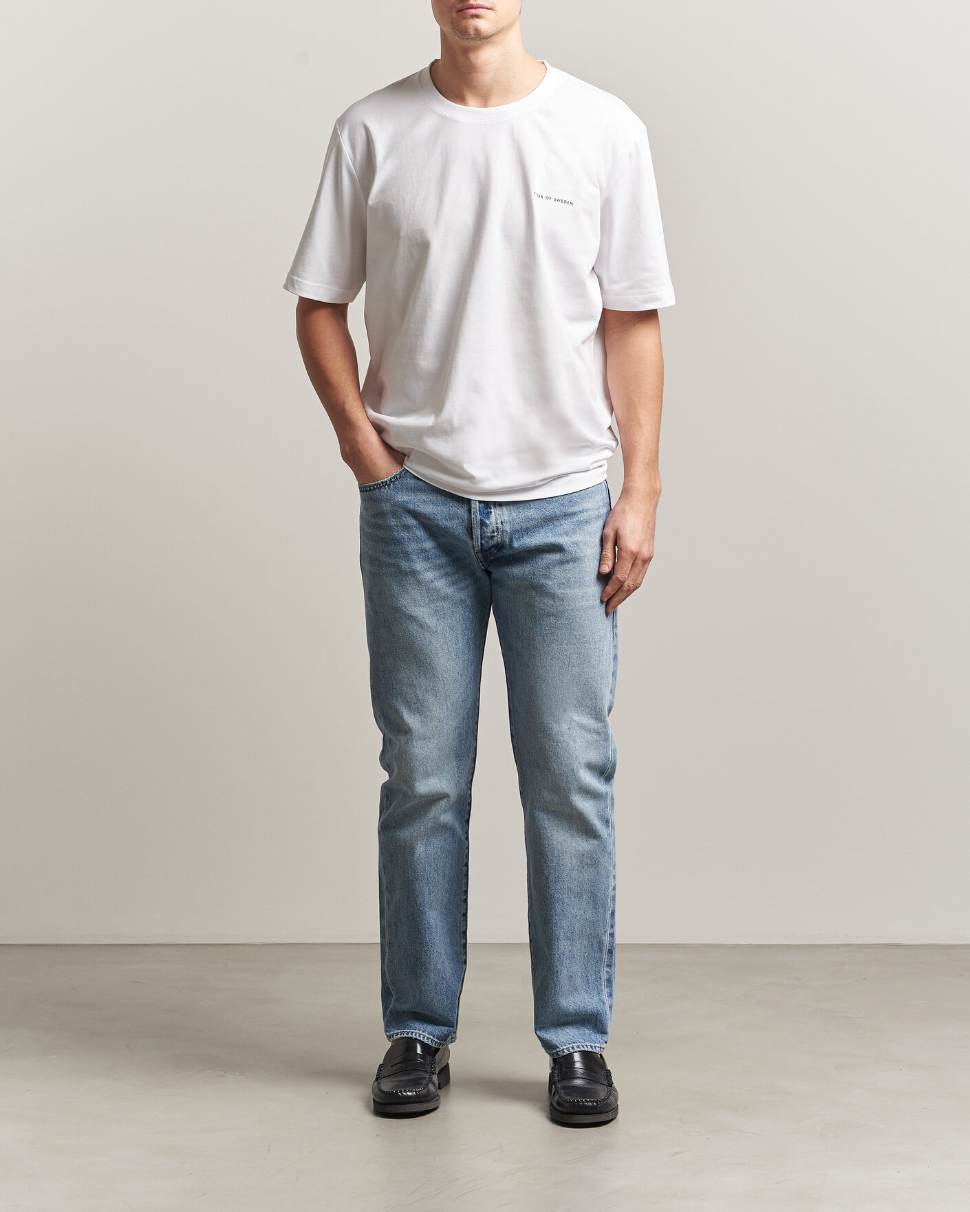 Hombres | Camisetas | Tiger of Sweden | Pro Cotton Logo T-Shirt Pure White