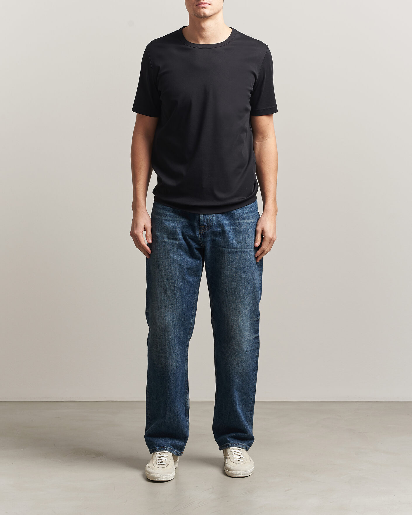 Hombres | Camisetas | Tiger of Sweden | Olaf Mercerized Cotton T-Shirt Black