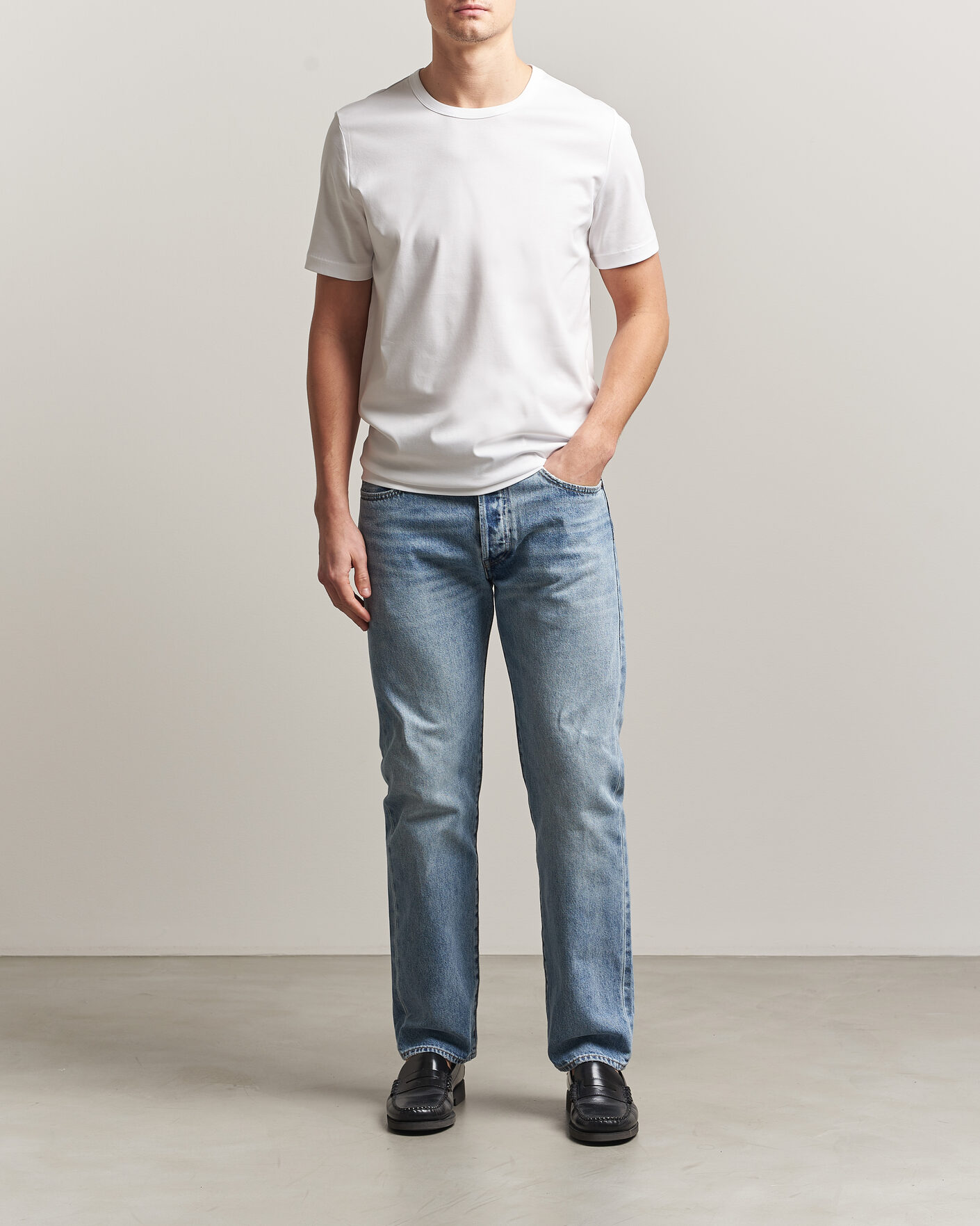 Hombres | Camisetas | Tiger of Sweden | Olaf Mercerized Cotton T-Shirt Pure White