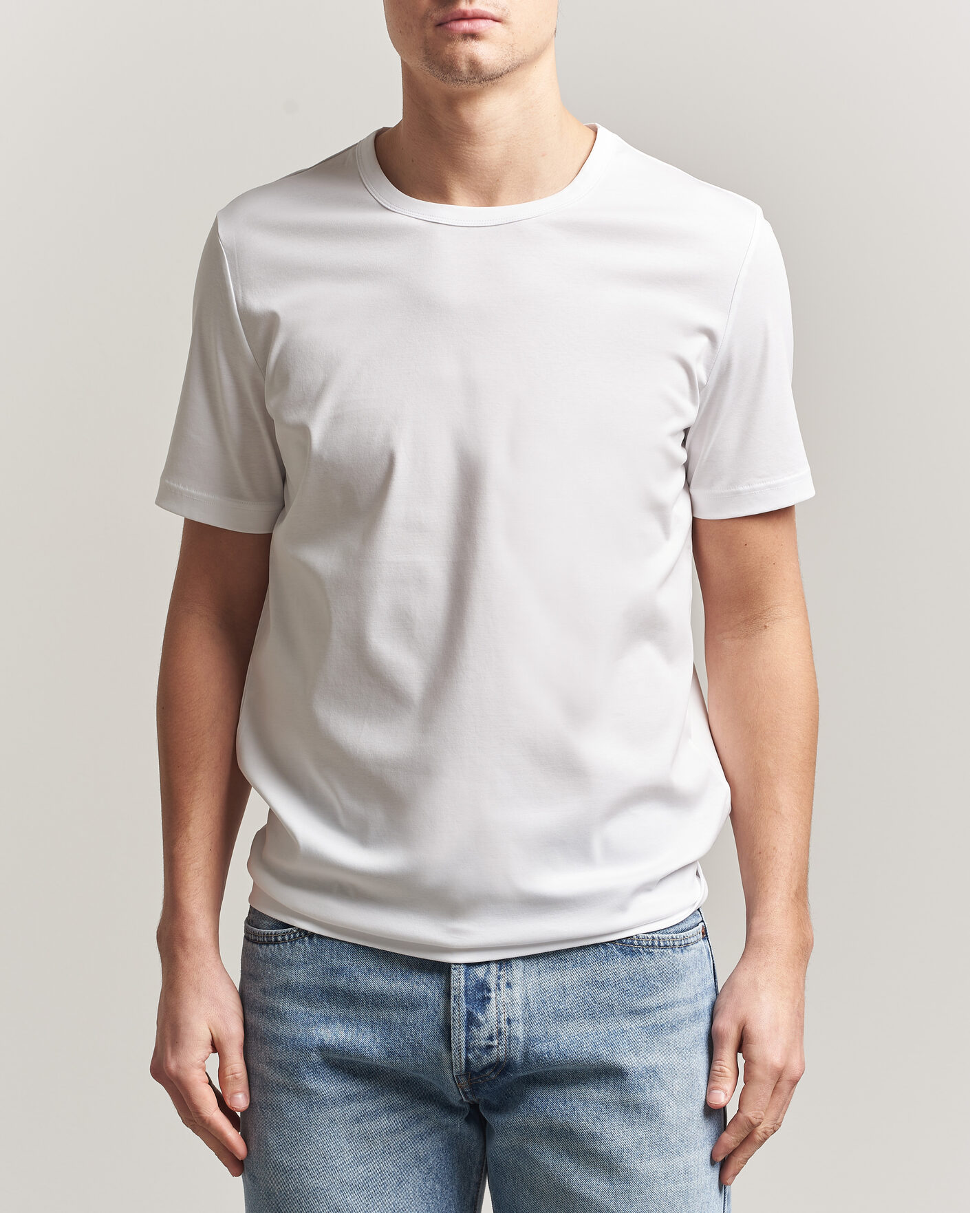 Hombres | Camisetas | Tiger of Sweden | Olaf Mercerized Cotton T-Shirt Pure White