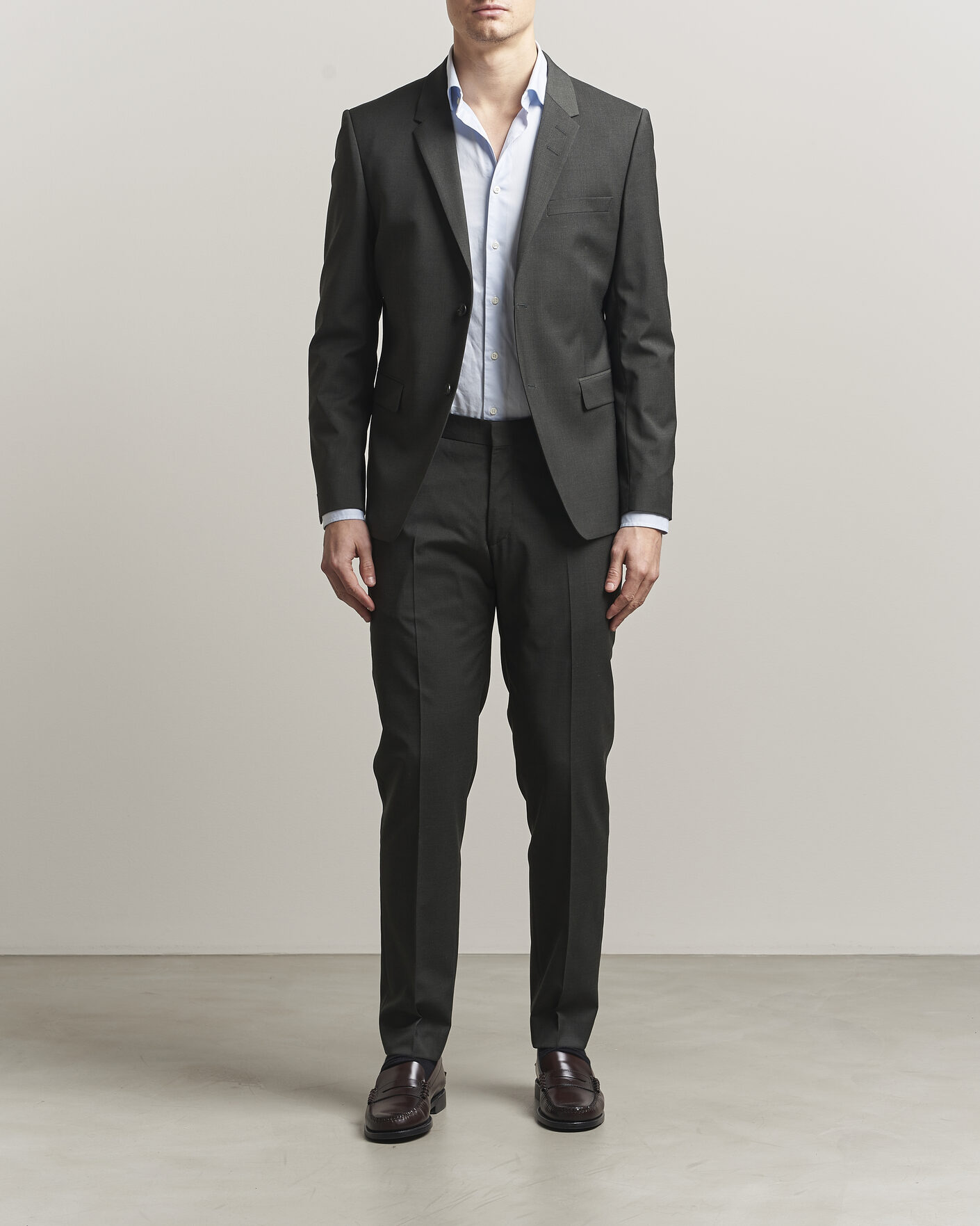 Hombres | Blazers | Tiger of Sweden | Jamie Wool Travel Suit Blazer Olive Extreme