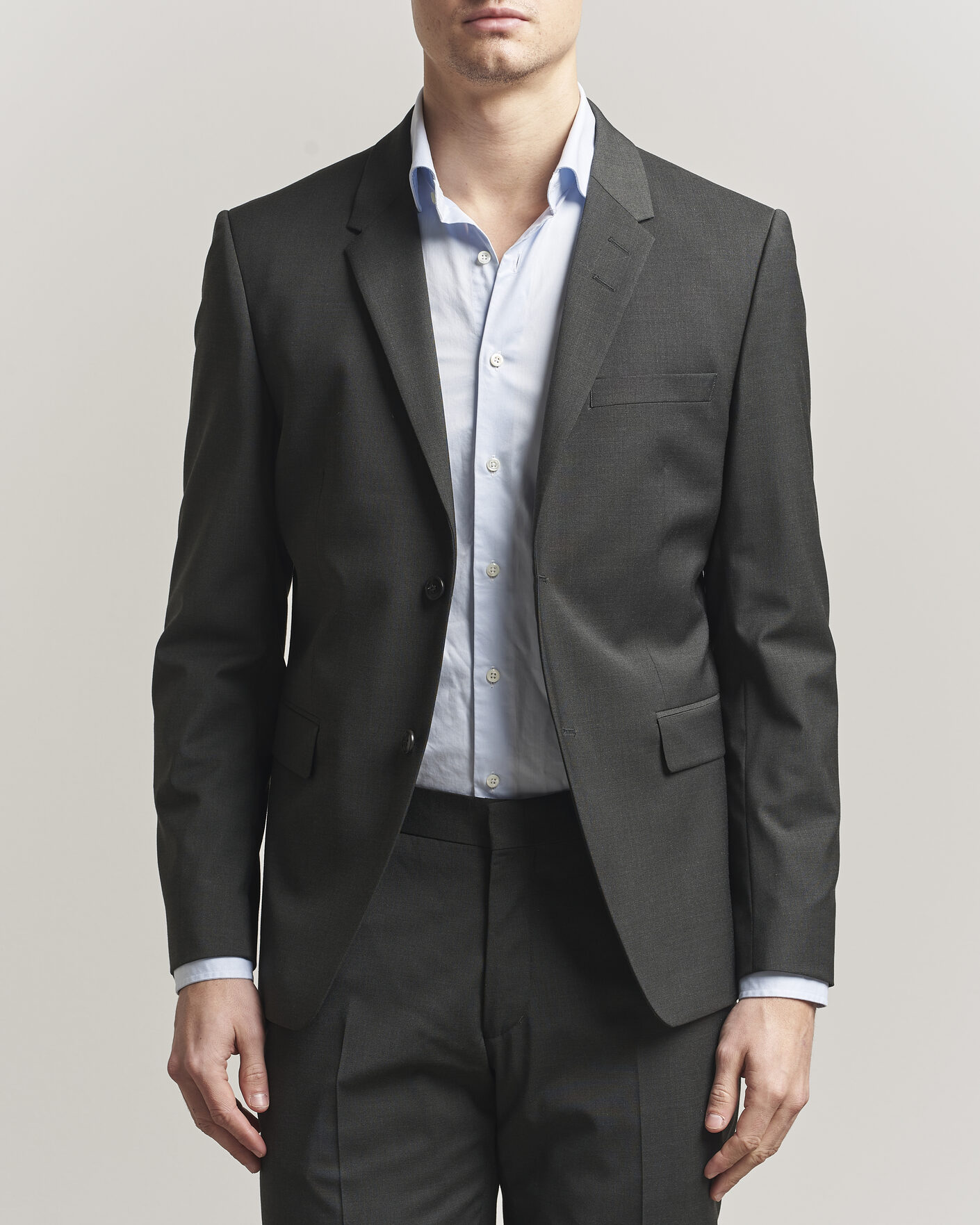 Hombres | Blazers | Tiger of Sweden | Jamie Wool Travel Suit Blazer Olive Extreme