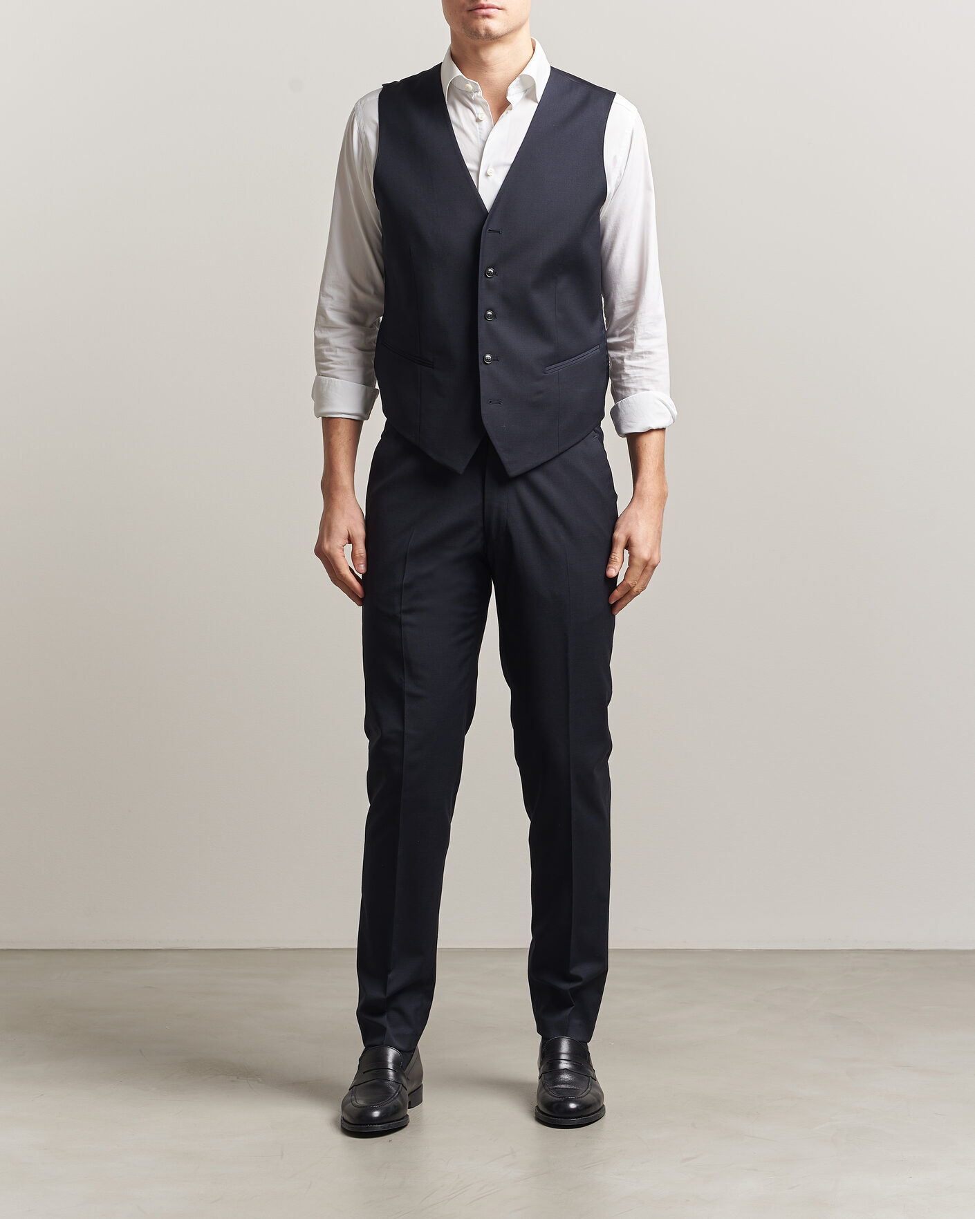 Hombres | Chalecos | Tiger of Sweden | Winston Wool Travel Waistcoat Dark Ink