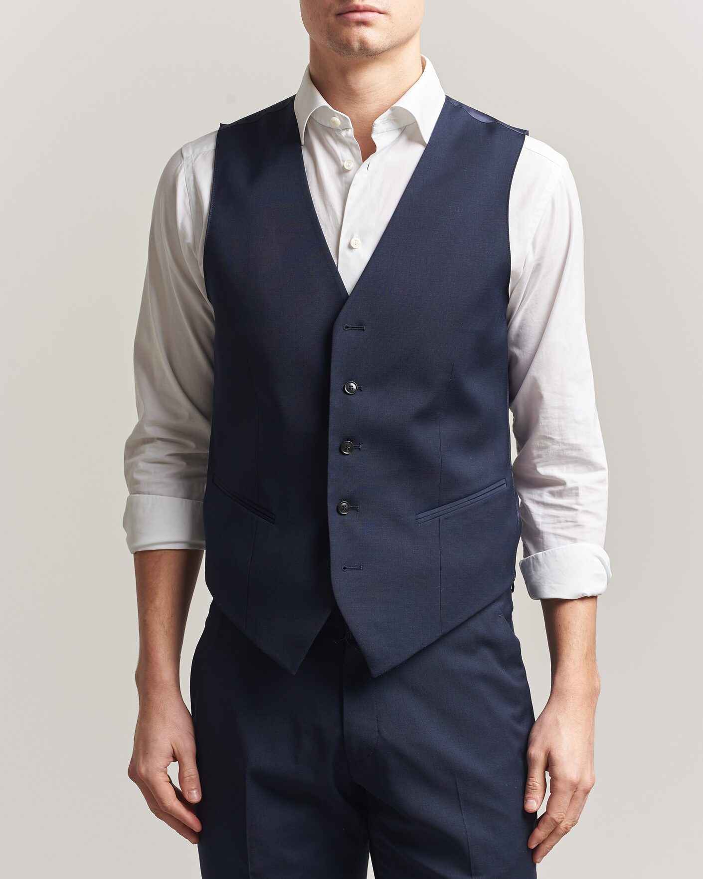 Hombres | Chalecos | Tiger of Sweden | Winston Wool Travel Waistcoat Royal Blue