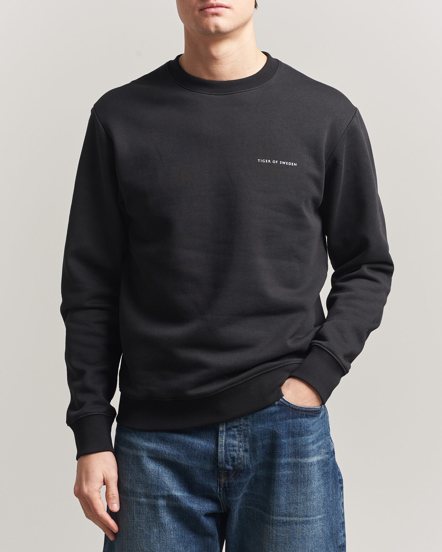 Hombres | Jerséis y prendas de punto | Tiger of Sweden | Emerson Crew Neck Sweatshirt Black