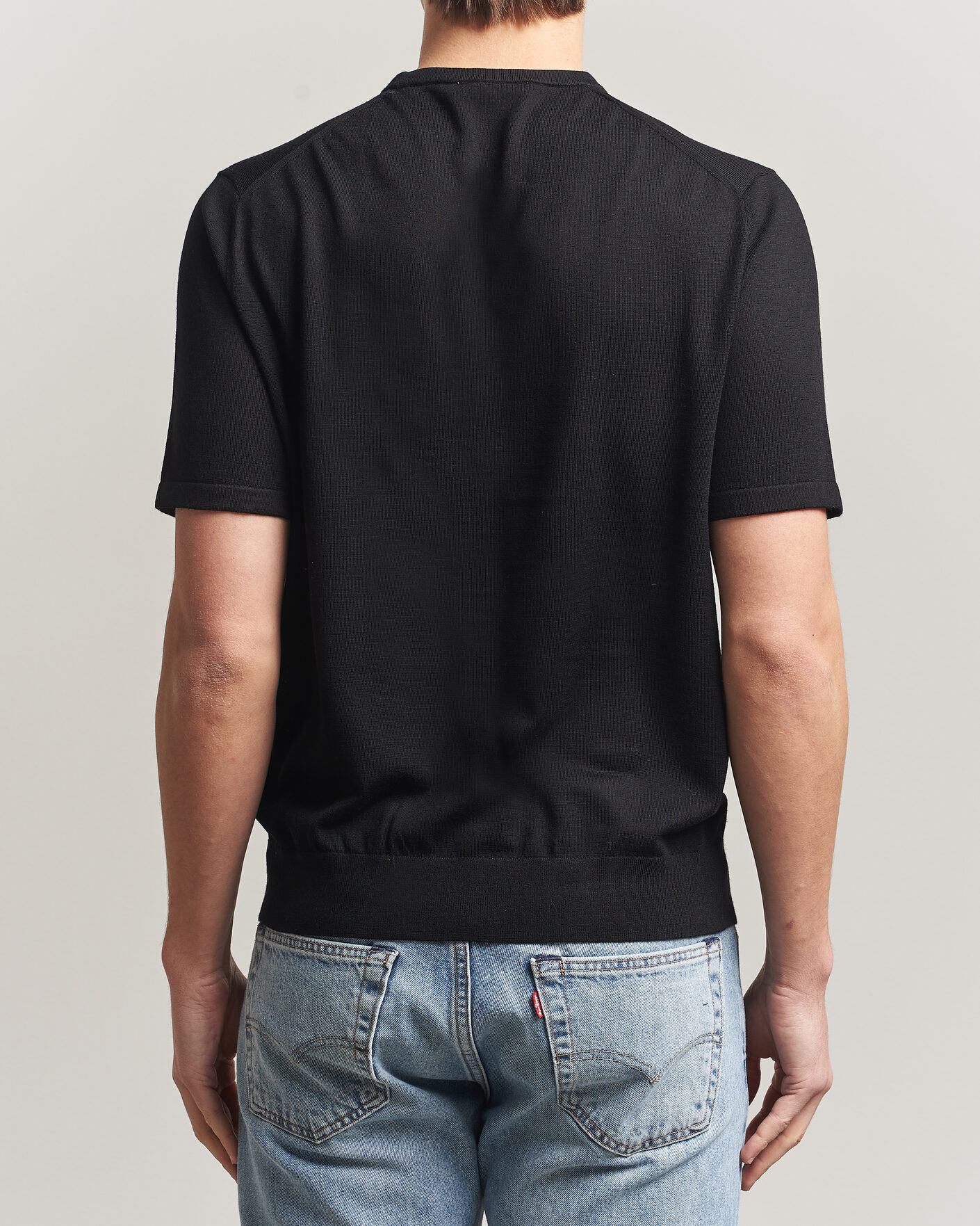 Hombres | Camisetas | Tiger of Sweden | Connor Knitted Crew Neck T-Shirt Black