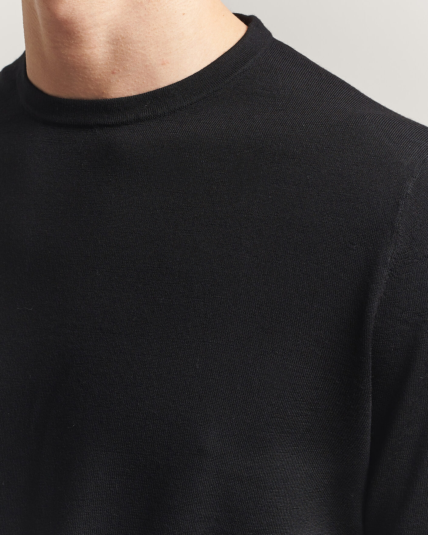 Hombres | Camisetas | Tiger of Sweden | Connor Knitted Crew Neck T-Shirt Black