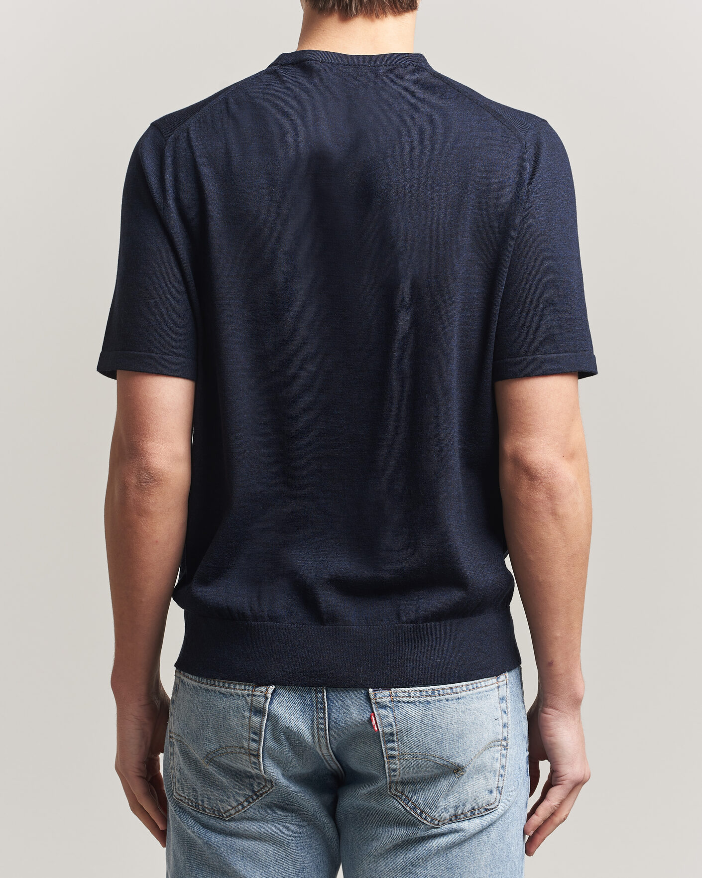 Hombres | Camisetas | Tiger of Sweden | Connor Knitted Crew Neck T-Shirt Light Ink