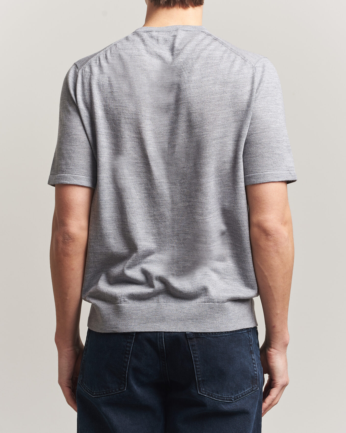 Hombres | Camisetas | Tiger of Sweden | Connor Knitted Crew Neck T-Shirt Grey Melange