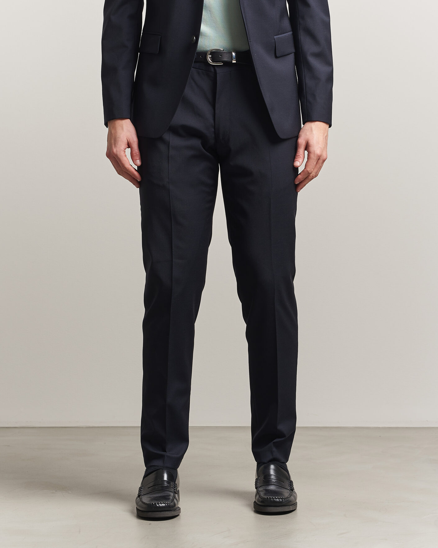 Hombres | Pantalones | Tiger of Sweden | Tenuta Wool Travel Suit Trousers Dark Ink