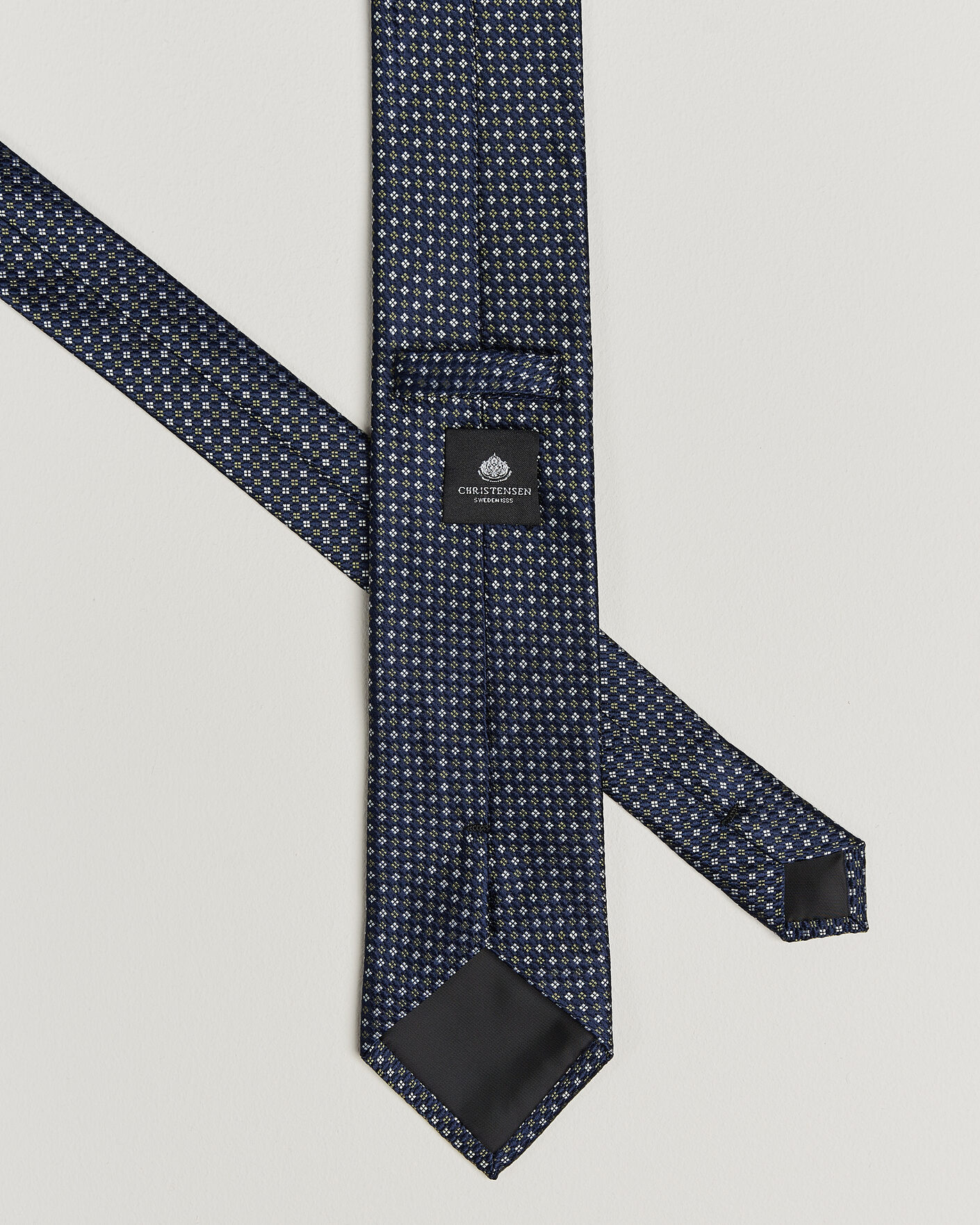 Hombres | Corbatas | Amanda Christensen | Box Set Printed Silk 8cm Tie With Pocket Square Navy/Green