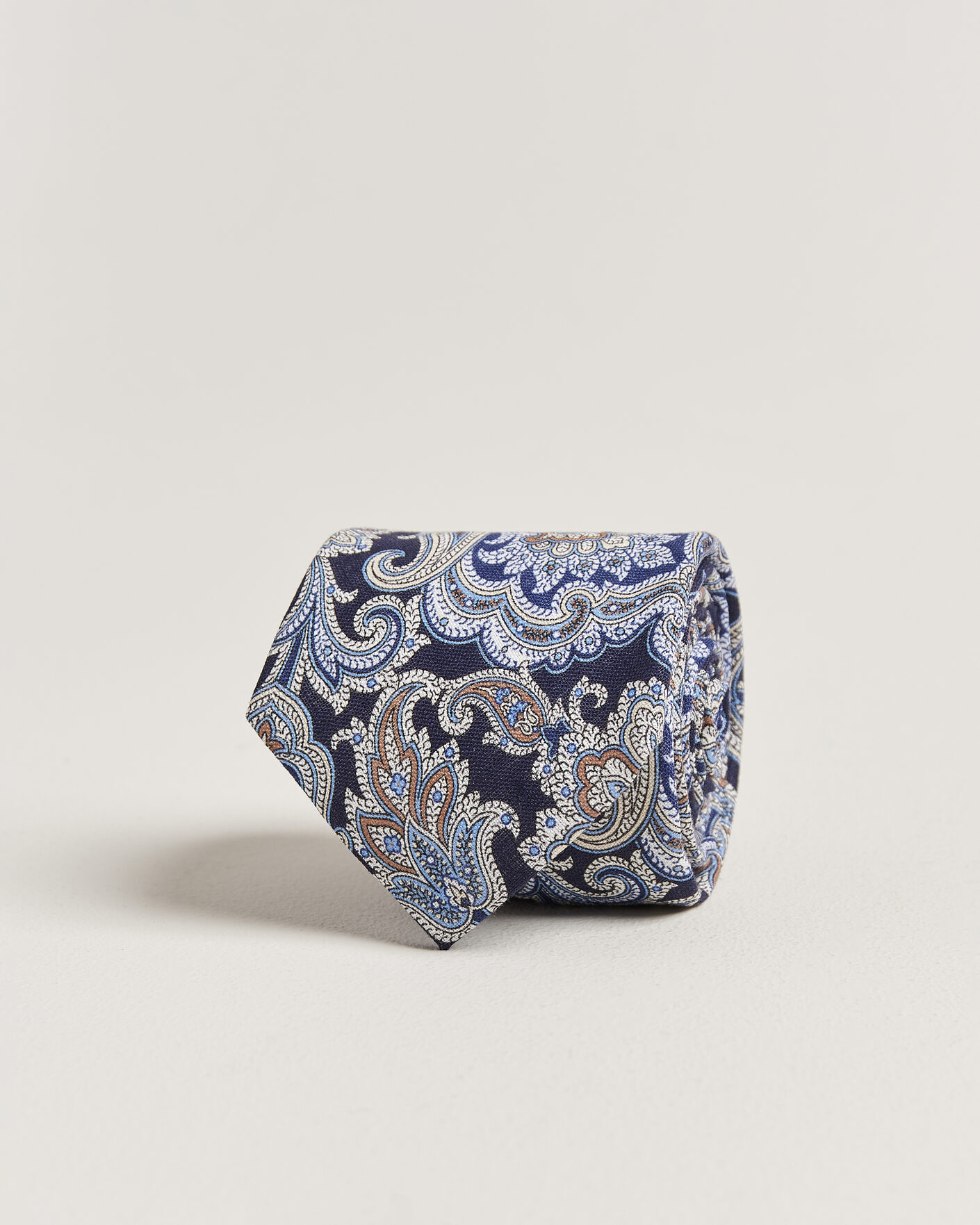 Hombres | Corbatas | Amanda Christensen | Linen 8cm Paisley Tie Navy