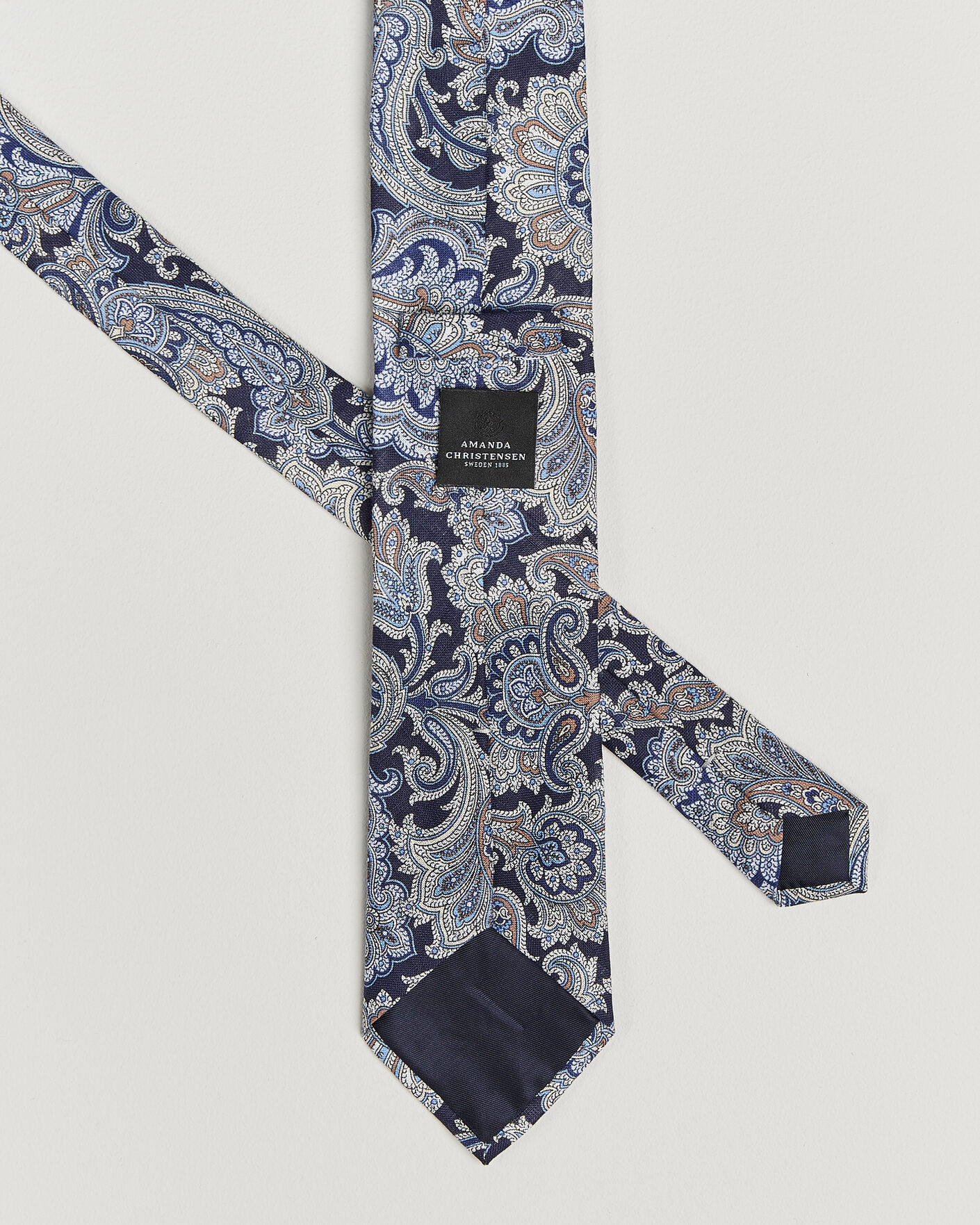 Hombres | Corbatas | Amanda Christensen | Linen 8cm Paisley Tie Navy
