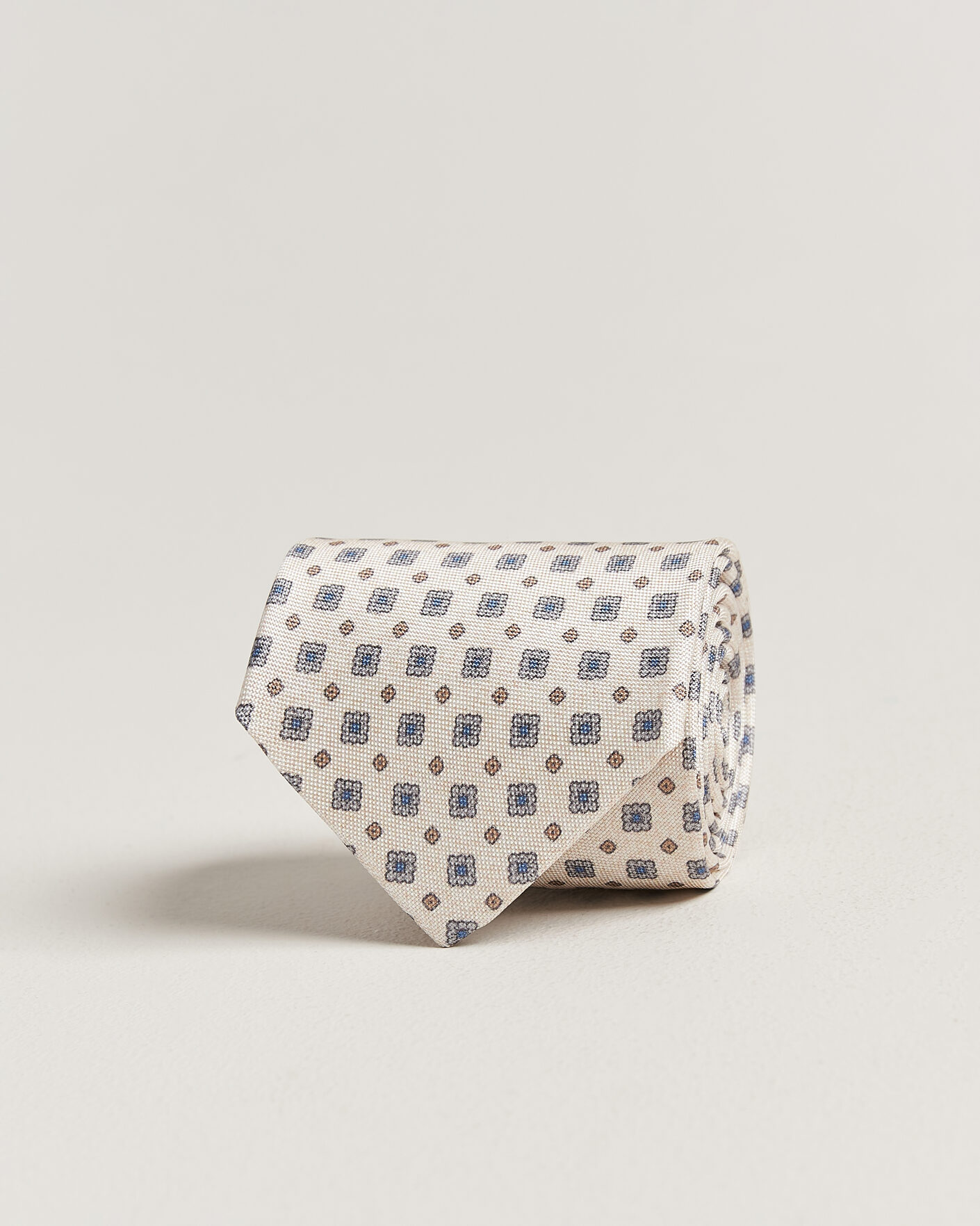 Hombres | Corbatas | Amanda Christensen | Silk Oxford 8cm Flower Tie Cream