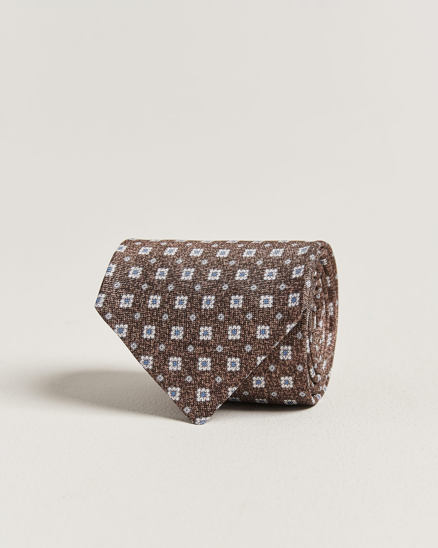 Hombres | Corbatas | Amanda Christensen | Silk Oxford 8cm Flower Tie Brown