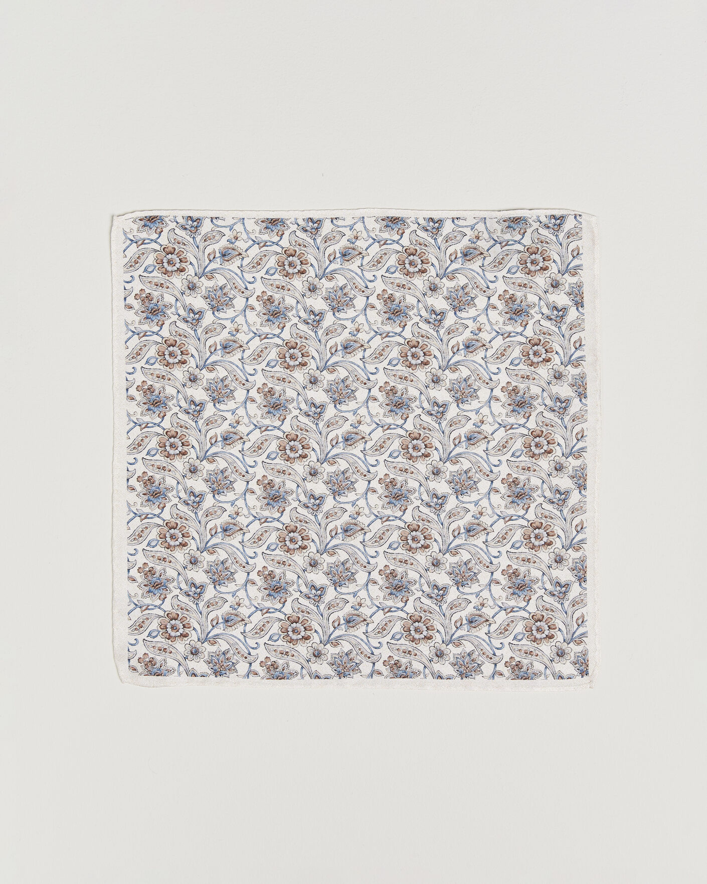 Hombres | Pañuelos de bolsillo | Amanda Christensen | Silk Oxford Large Flower Pocket Square Cream