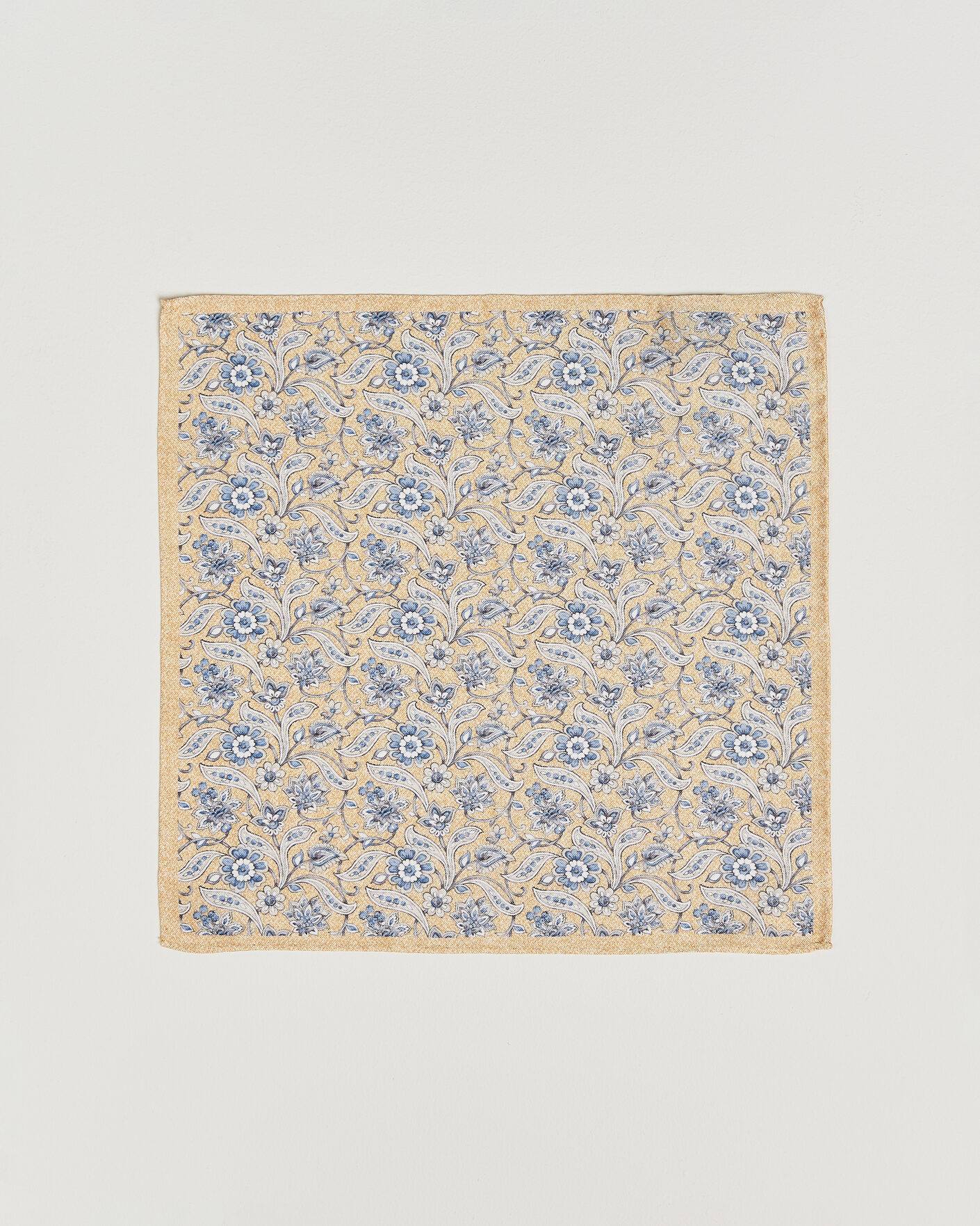 Hombres | Pañuelos de bolsillo | Amanda Christensen | Silk Oxford Large Flower Pocket Square Yellow