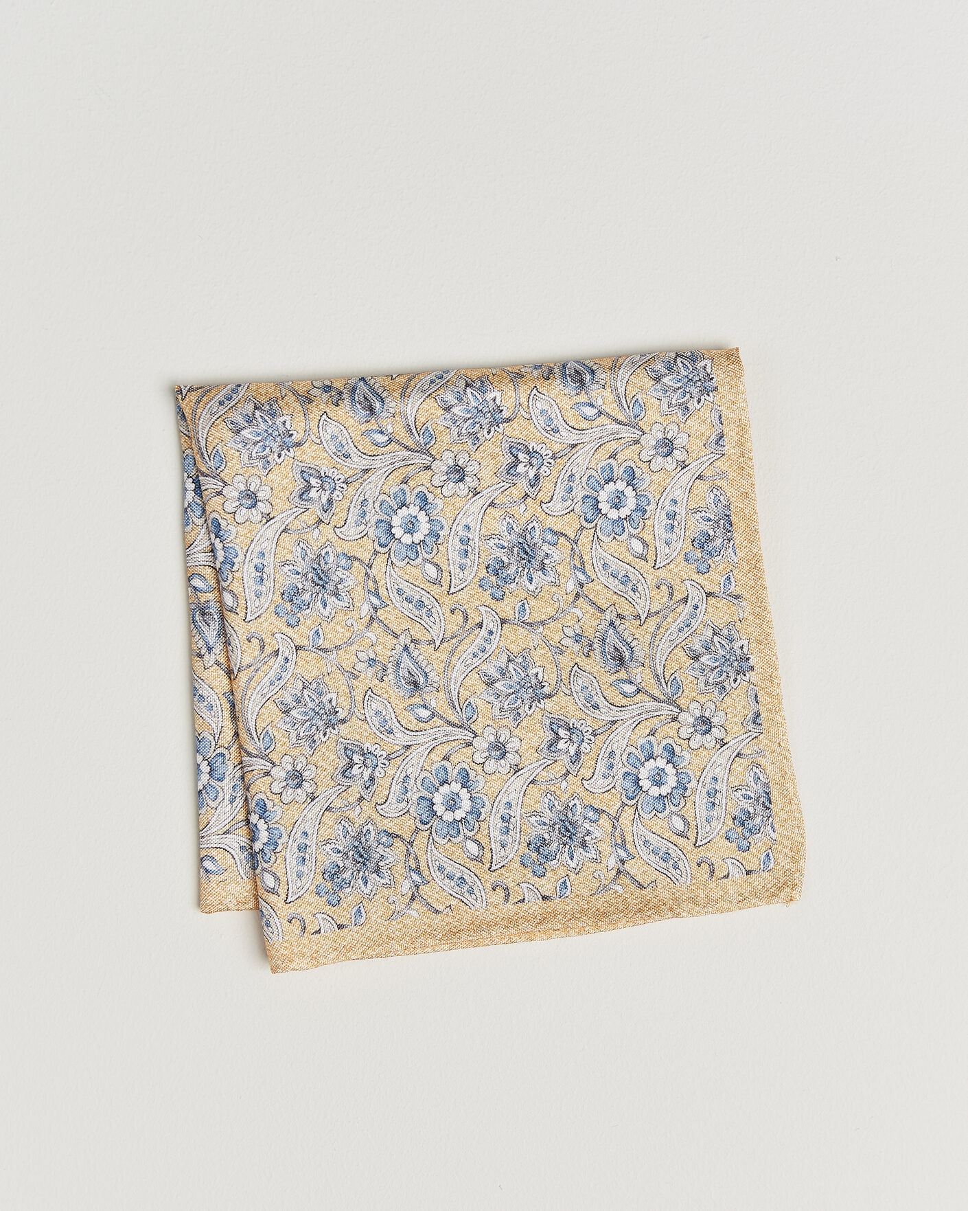 Hombres | Pañuelos de bolsillo | Amanda Christensen | Silk Oxford Large Flower Pocket Square Yellow