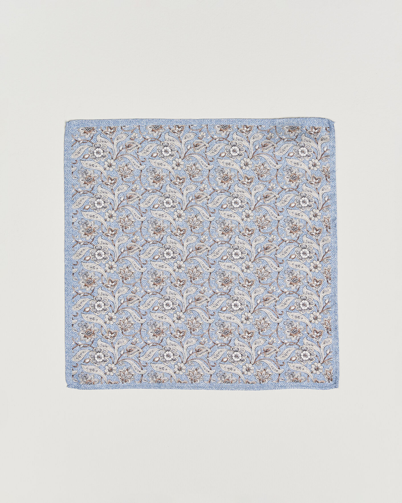 Hombres | Pañuelos de bolsillo | Amanda Christensen | Silk Oxford Large Flower Pocket Square Blue