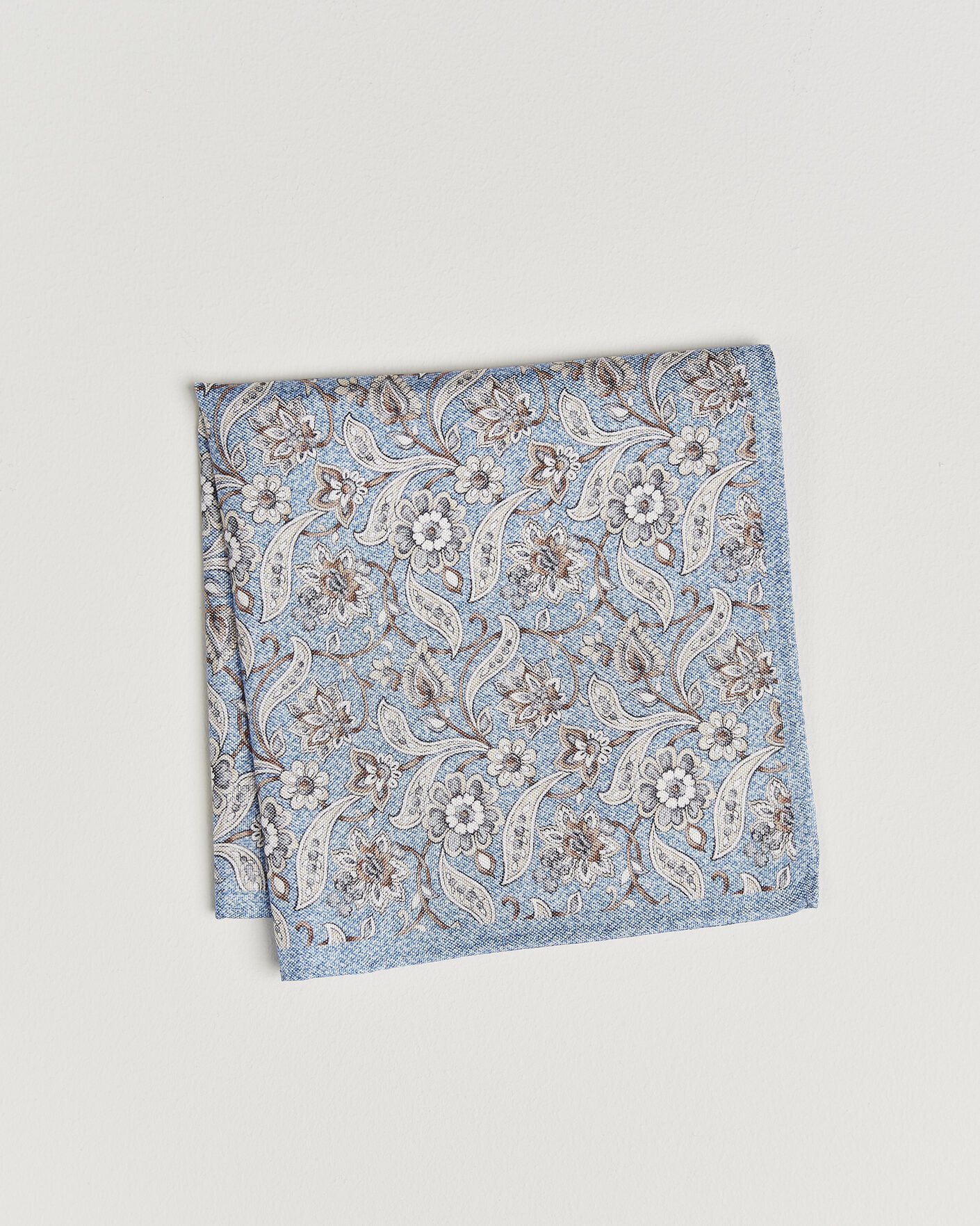 Hombres | Pañuelos de bolsillo | Amanda Christensen | Silk Oxford Large Flower Pocket Square Blue