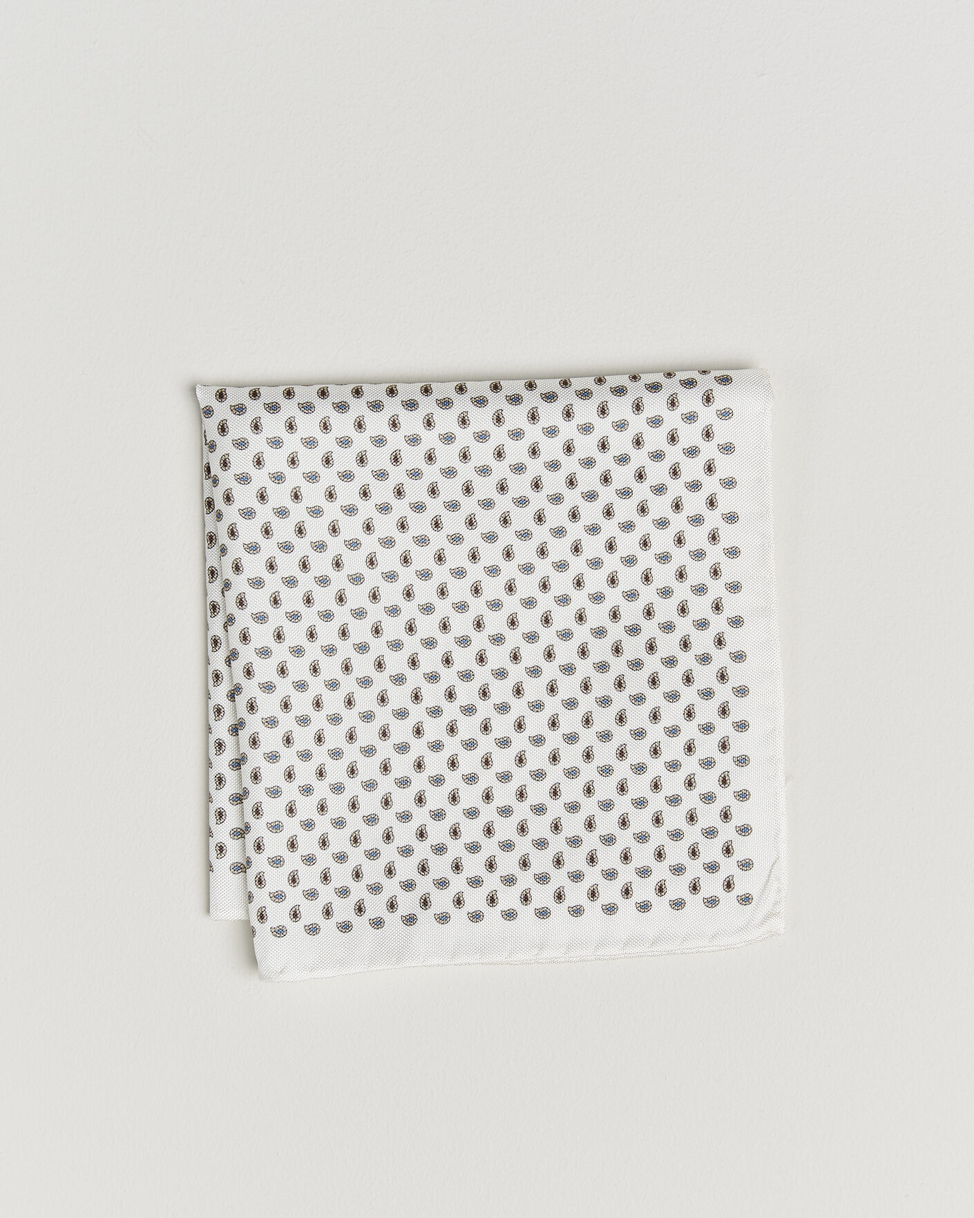 Hombres | Pañuelos de bolsillo | Amanda Christensen | Silk Oxford Pocket Square White
