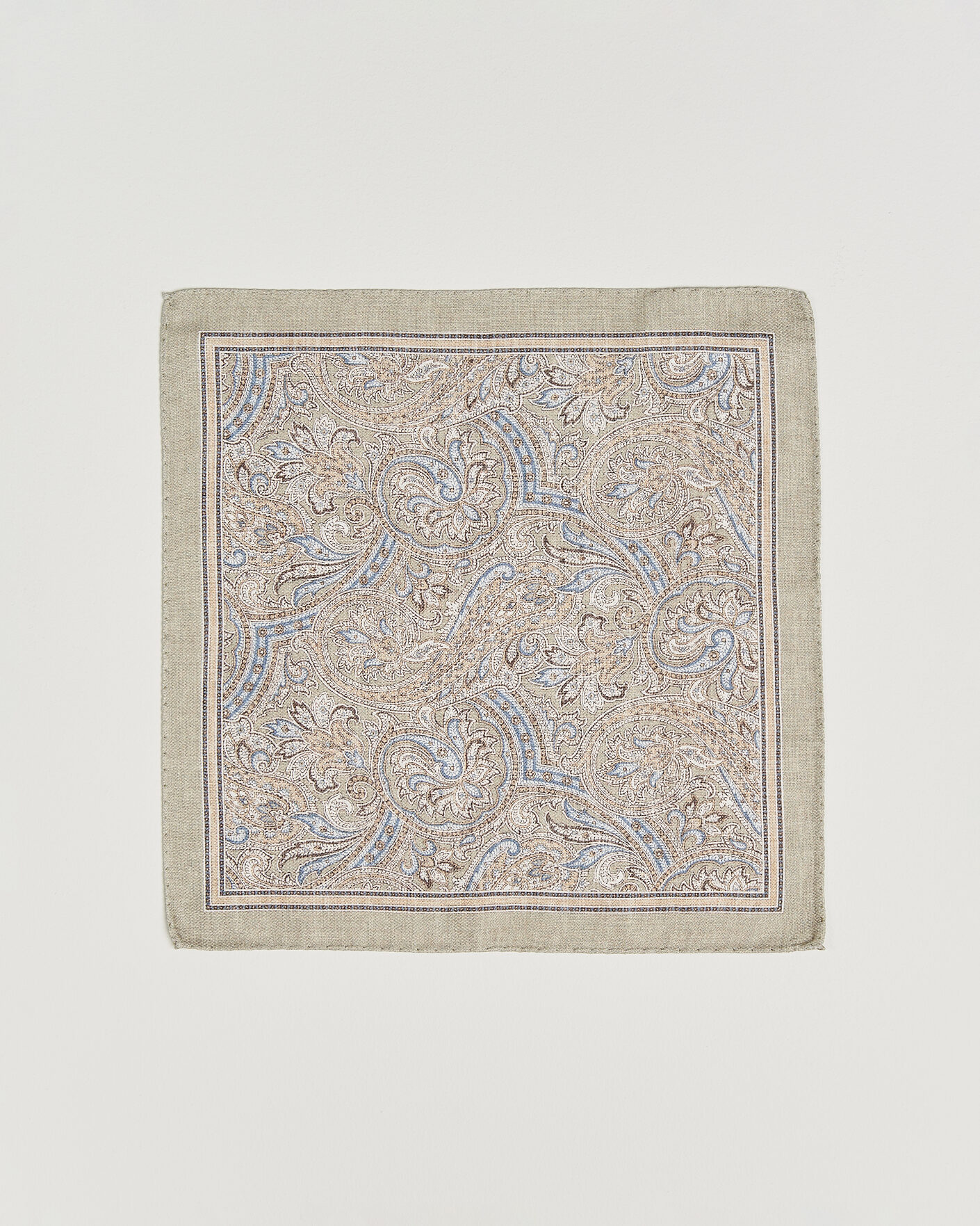 Hombres | Pañuelos de bolsillo | Amanda Christensen | Silk Shappe Double Faced Pocket Square Green