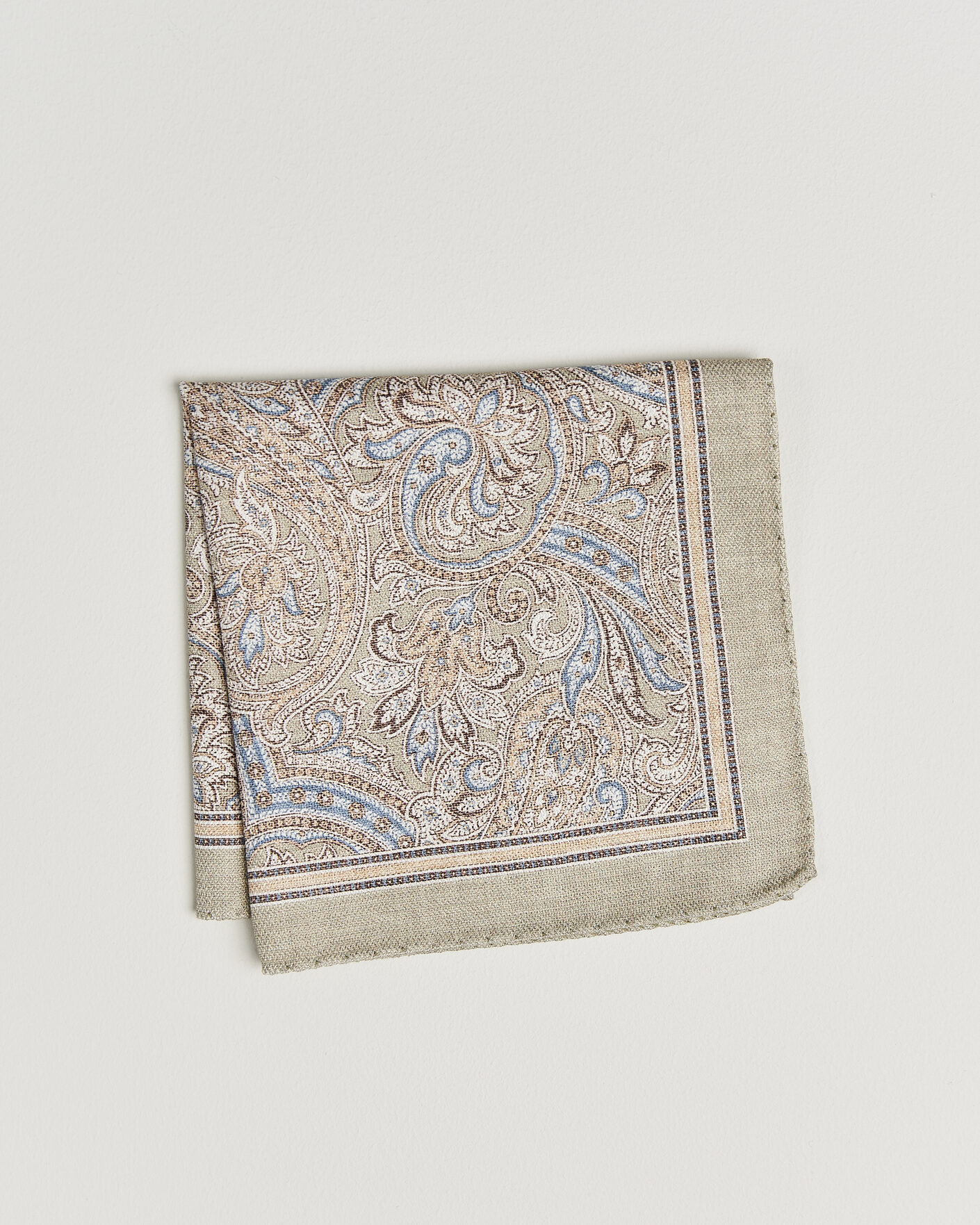 Hombres | Pañuelos de bolsillo | Amanda Christensen | Silk Shappe Double Faced Pocket Square Green