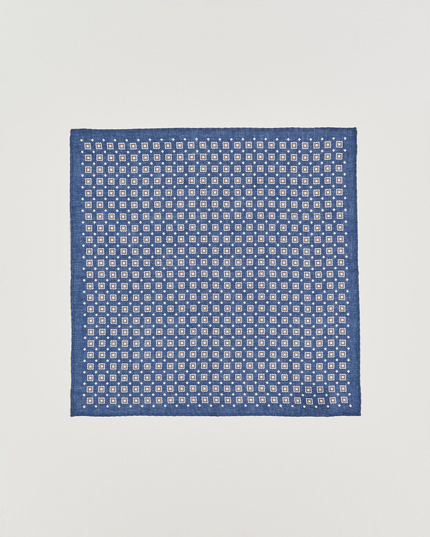 Hombres | Pañuelos de bolsillo | Amanda Christensen | Linen Medallion Pocket Square Navy