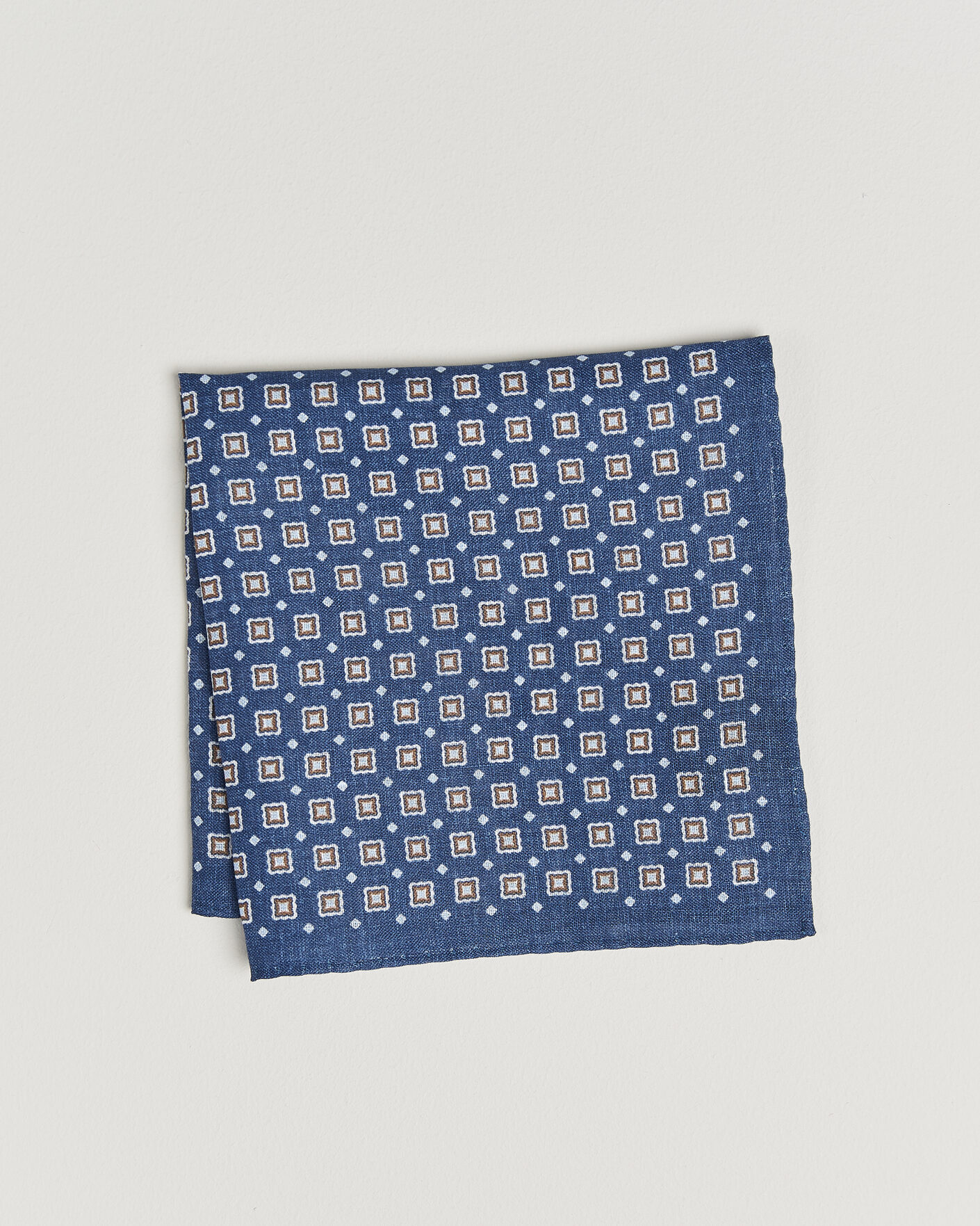 Hombres | Pañuelos de bolsillo | Amanda Christensen | Linen Medallion Pocket Square Navy